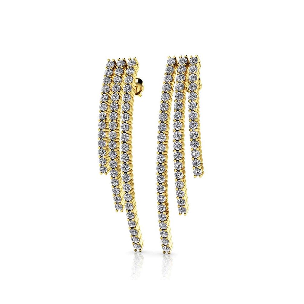 2.0 ctw. Triple Strand Diamond Drop Earrings