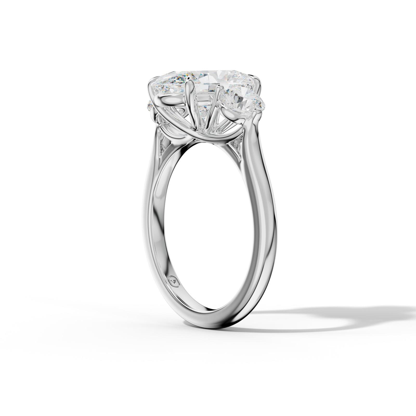 Elsa Oval Diamond Round Side Diamond Engagement Ring