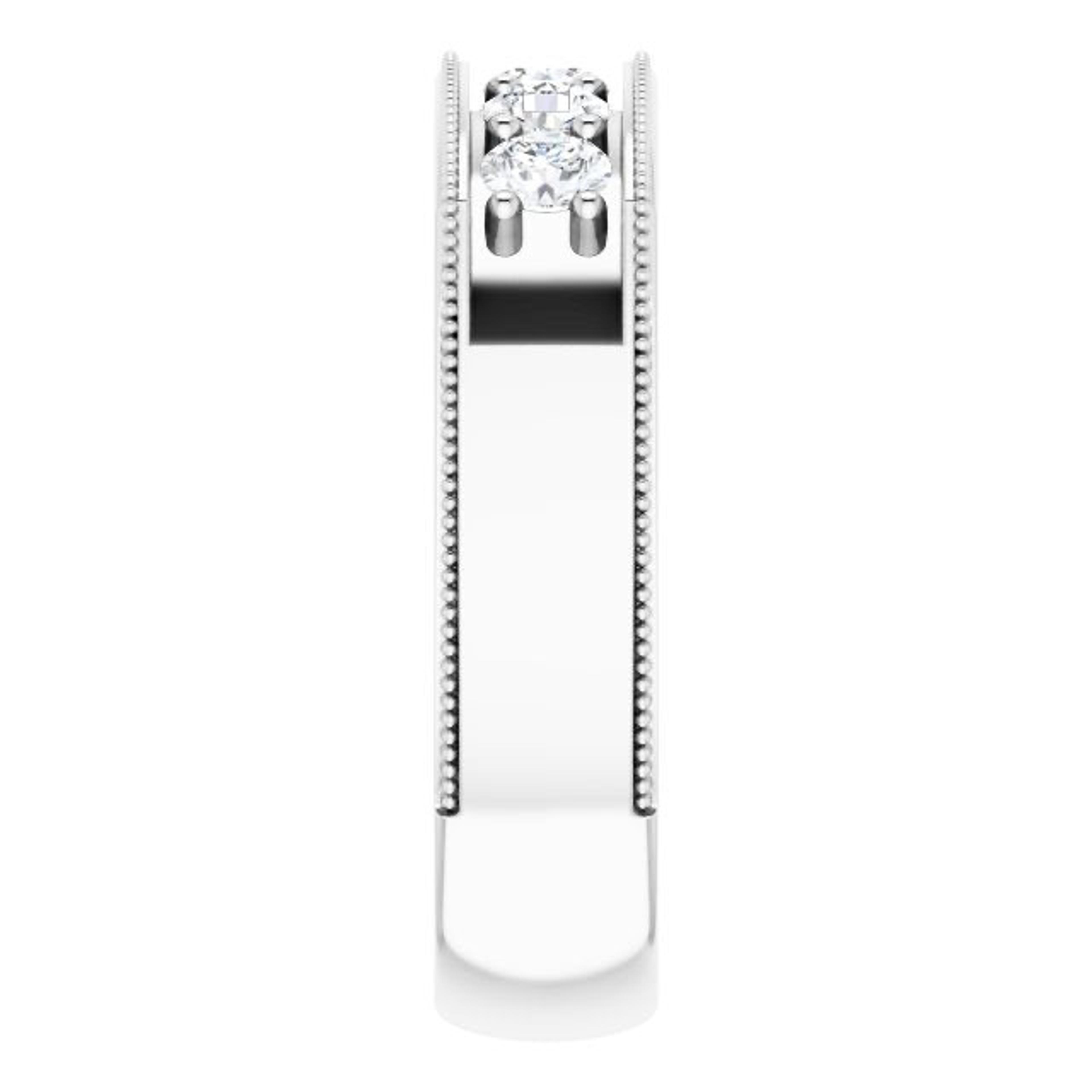 1.0 ctw Round Diamond Milgrain Accent Men's Ring