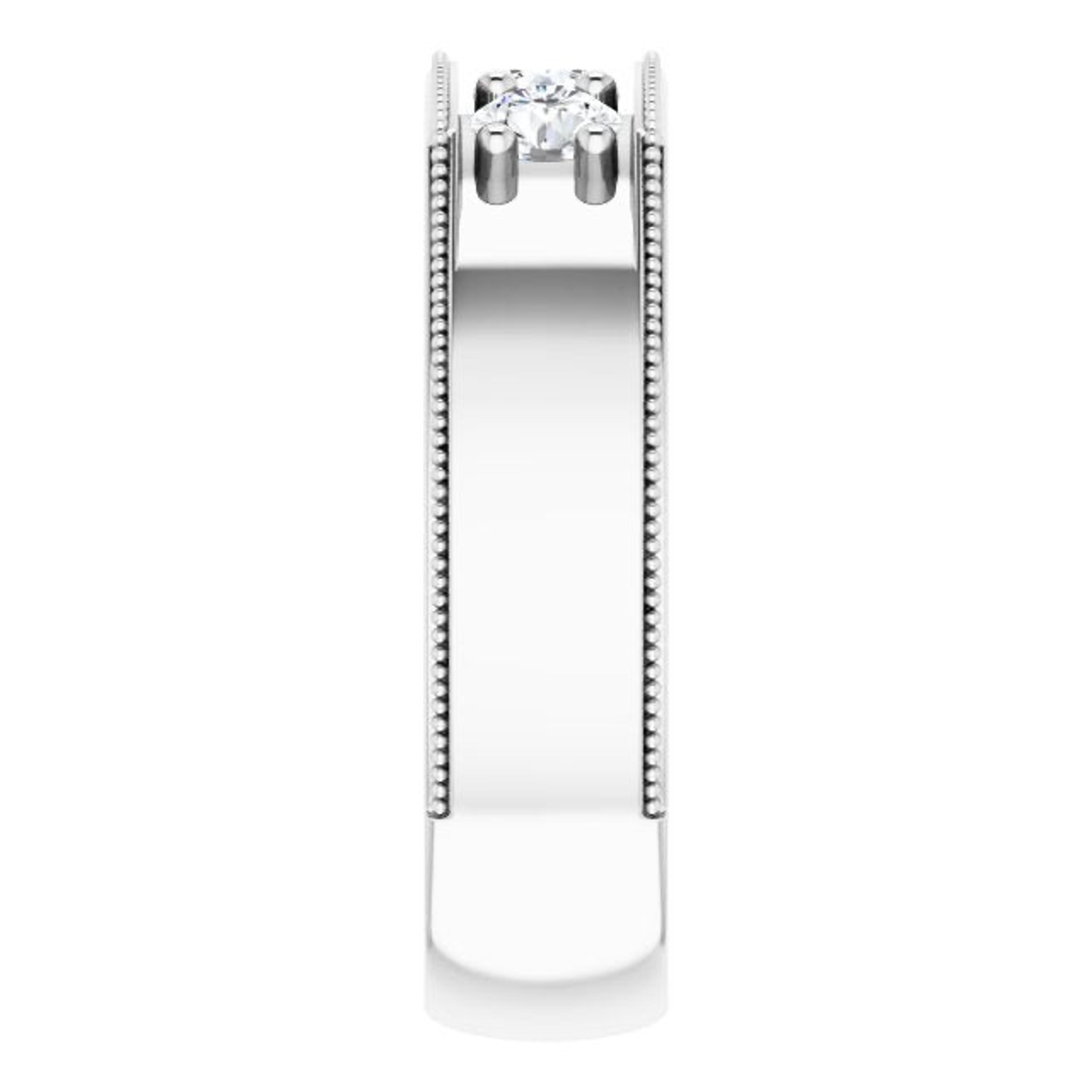 0.75 ctw Round Diamond Milgrain Accent Men's Ring