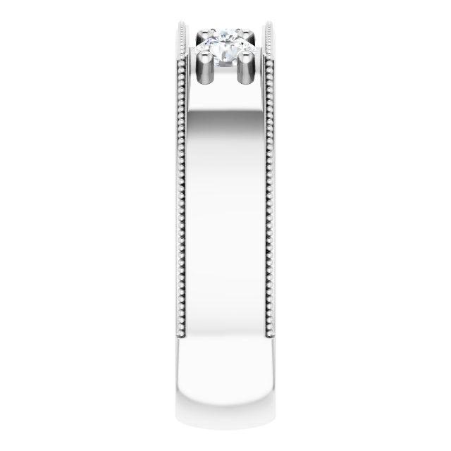 0.75 ctw Round Diamond Milgrain Accent Men's Ring
