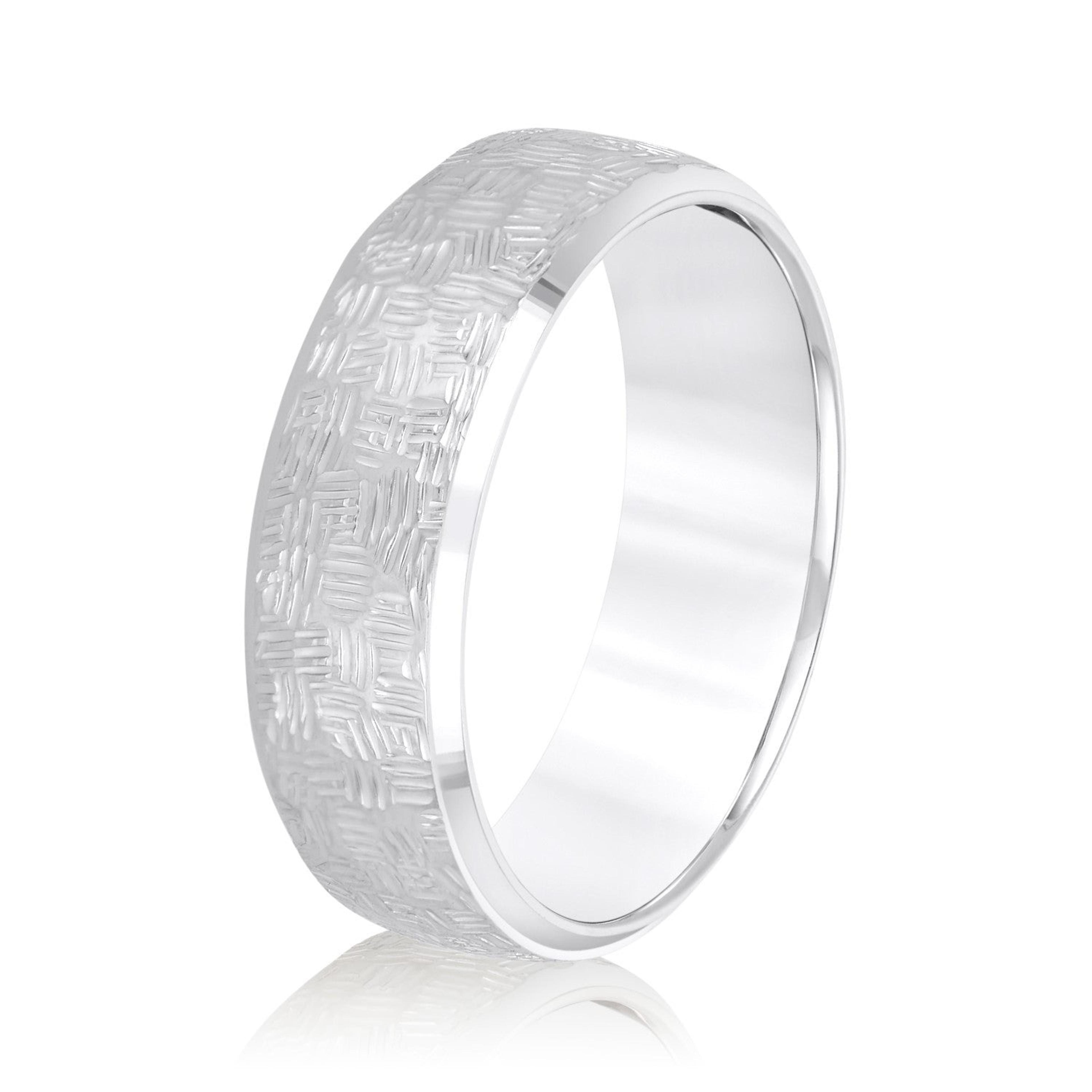 Men's Woven Basket Pattern Wedding Band