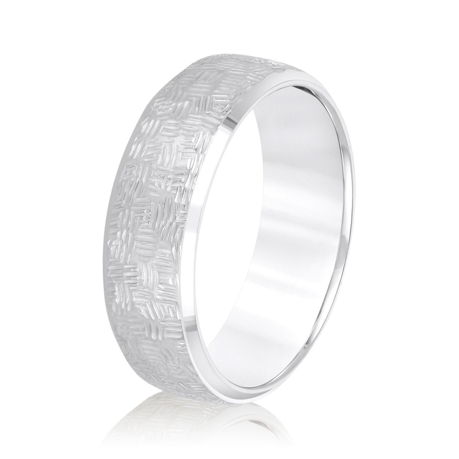 Men's Woven Basket Pattern Wedding Band