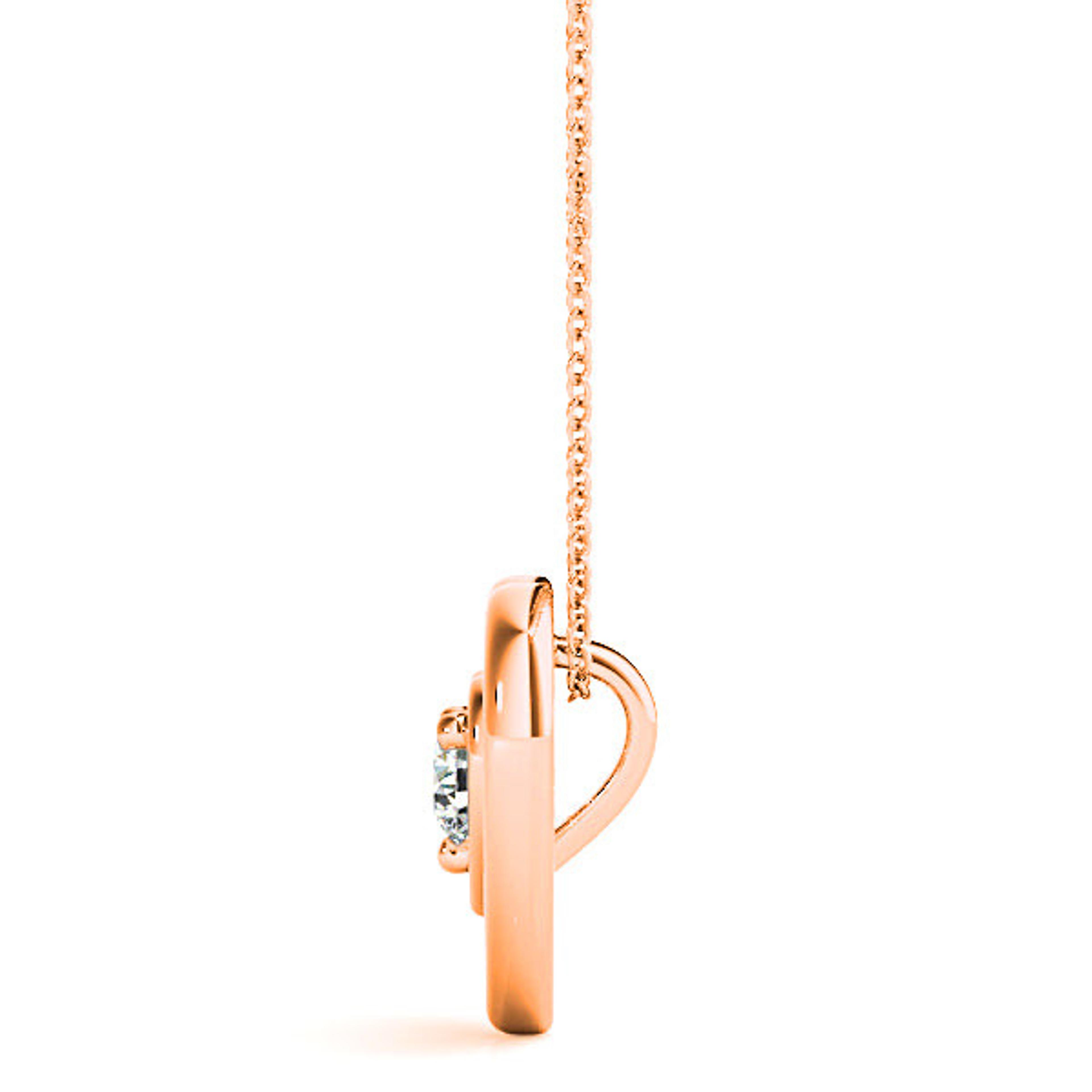 Double Hearth Framed Round Diamond Solitaire Necklace Pendant-VIRABYANI