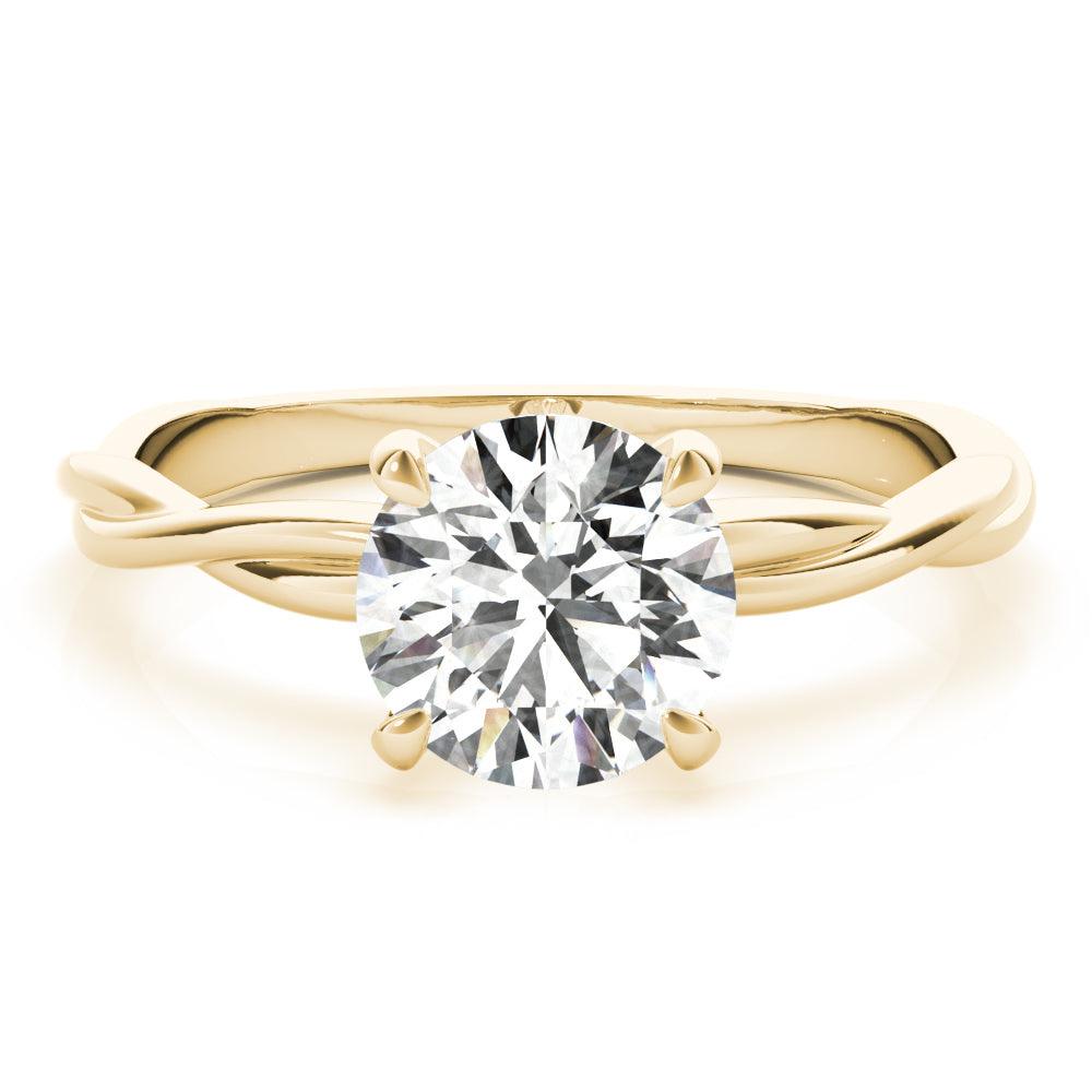Twisted Vine Round Lab Grown Diamond Solitaire Engagement Ring IGI Certified
