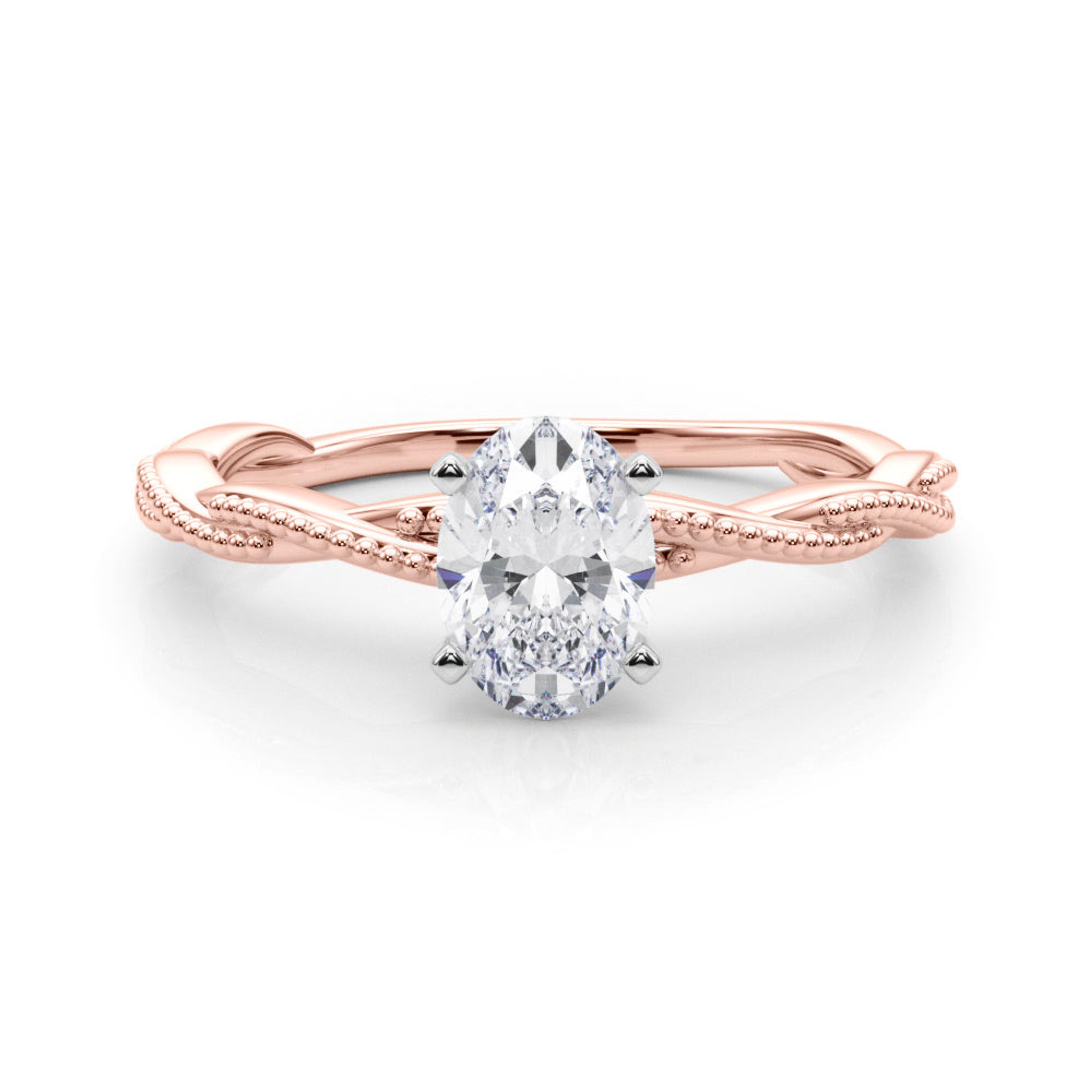 Anastasia Twisted Vine Oval Diamond Solitaire Engagement Ring