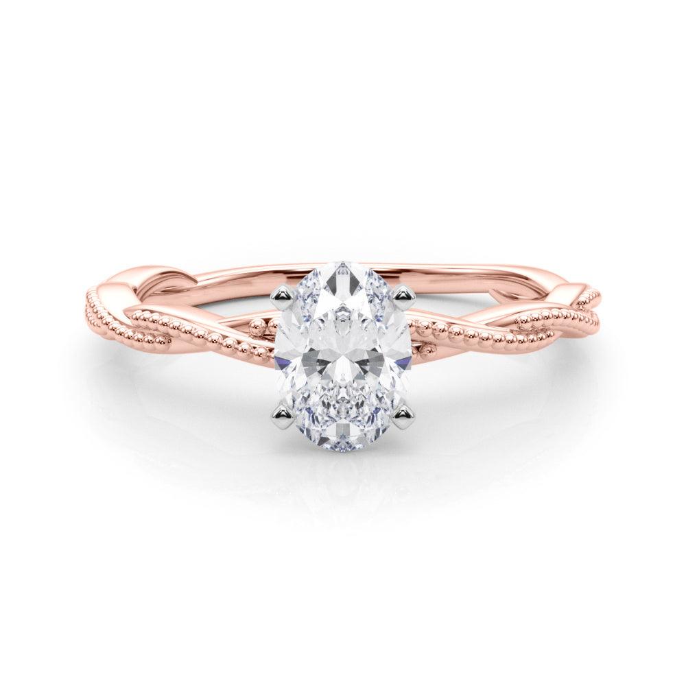 Anastasia Twisted Vine Oval Diamond Solitaire Engagement Ring
