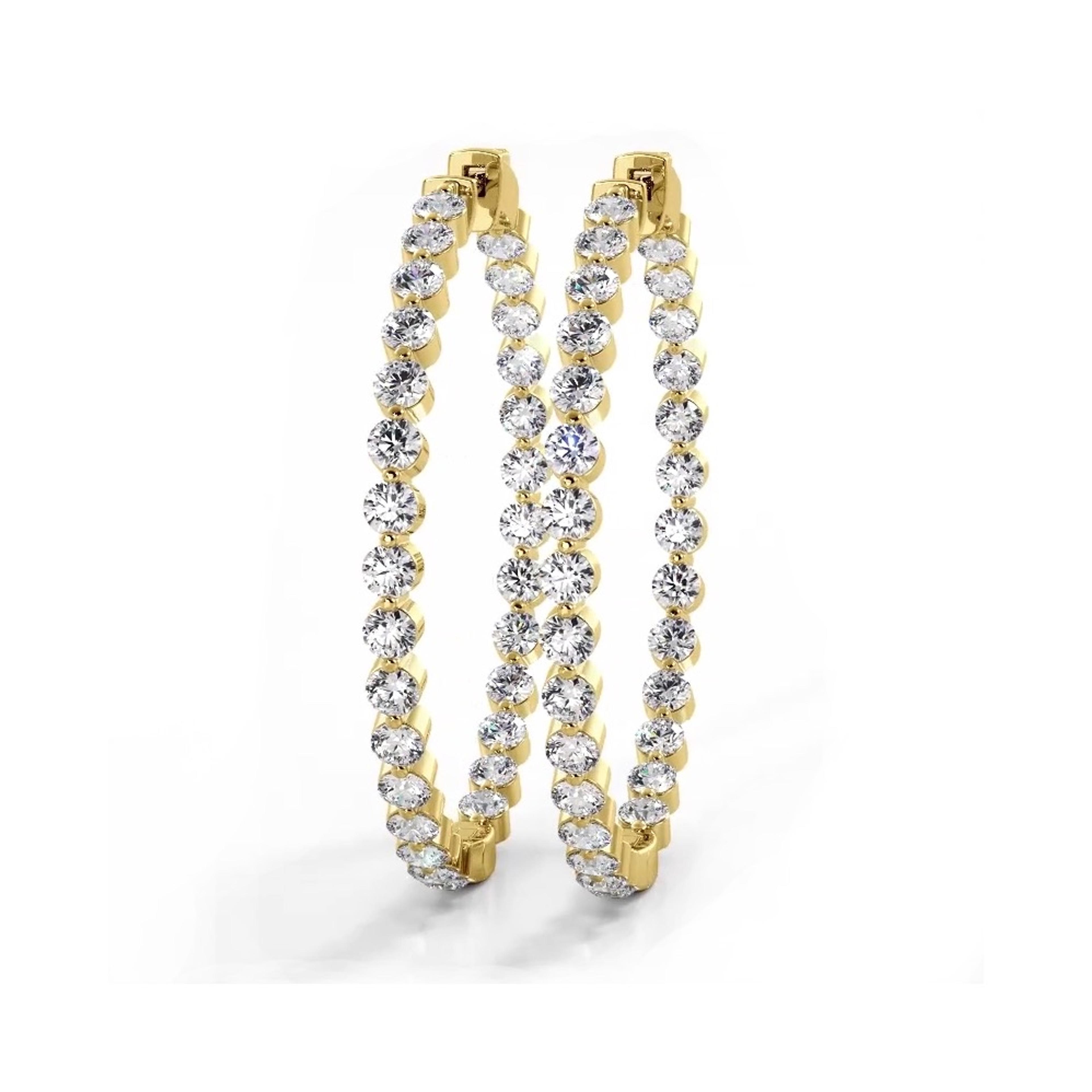 2.5 ct. Floating Diamond Large Hoop Earrings