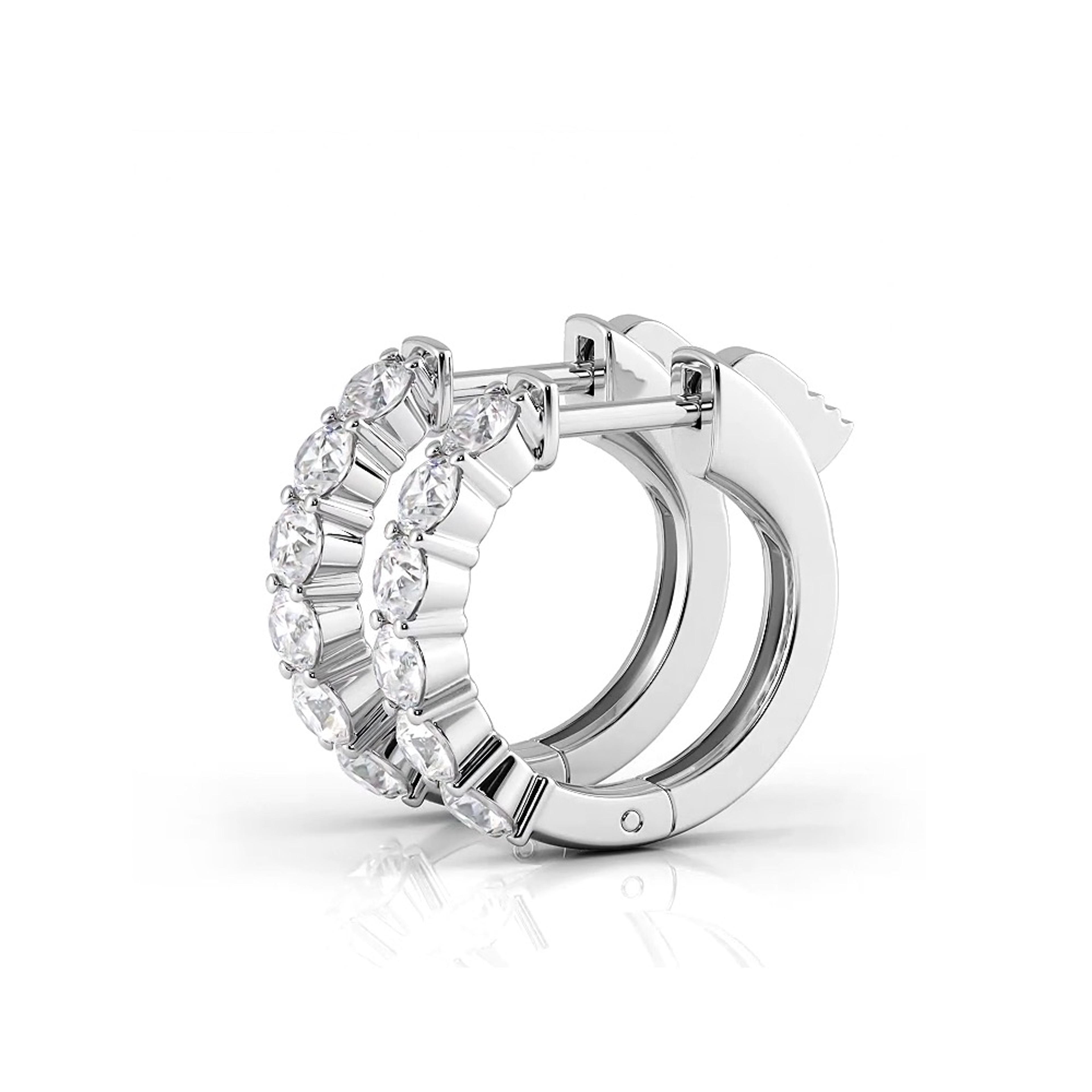 1.0 ctw. Common Prong Huggie Hoop Earrings