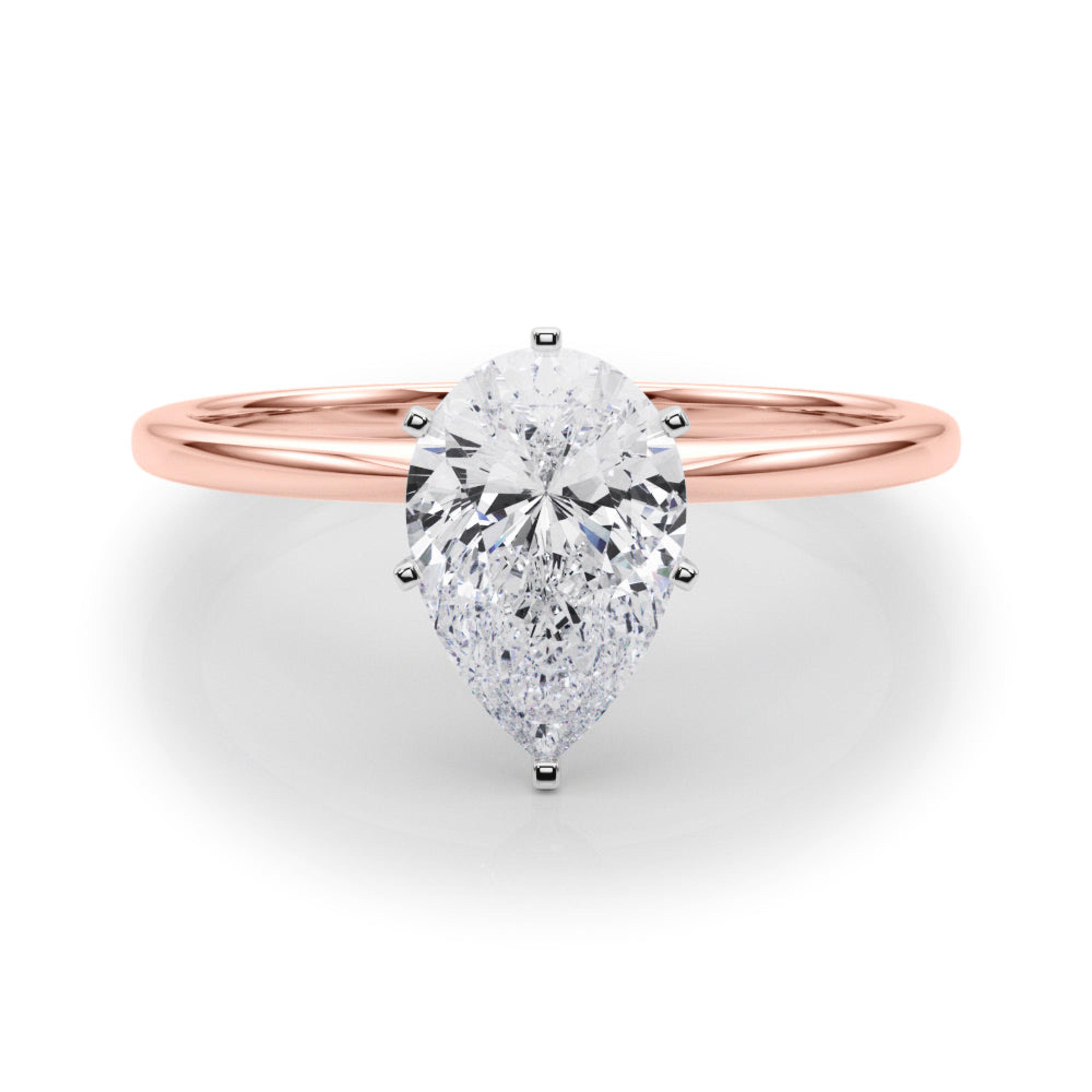 Angelica Pear Diamond Solitaire Engagement Ring