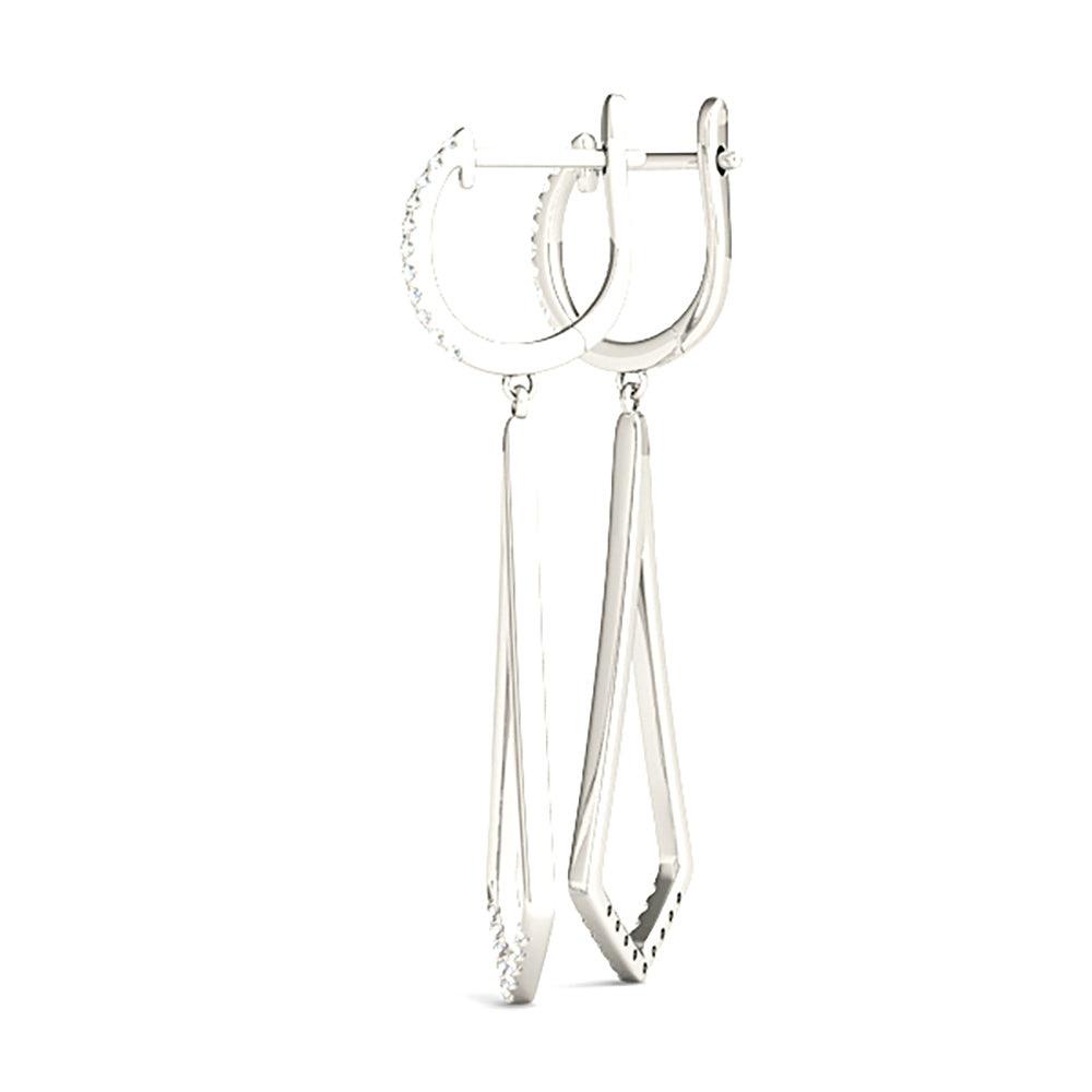 0.20 ctw Diamond Modern Drop Earrings-VIRABYANI