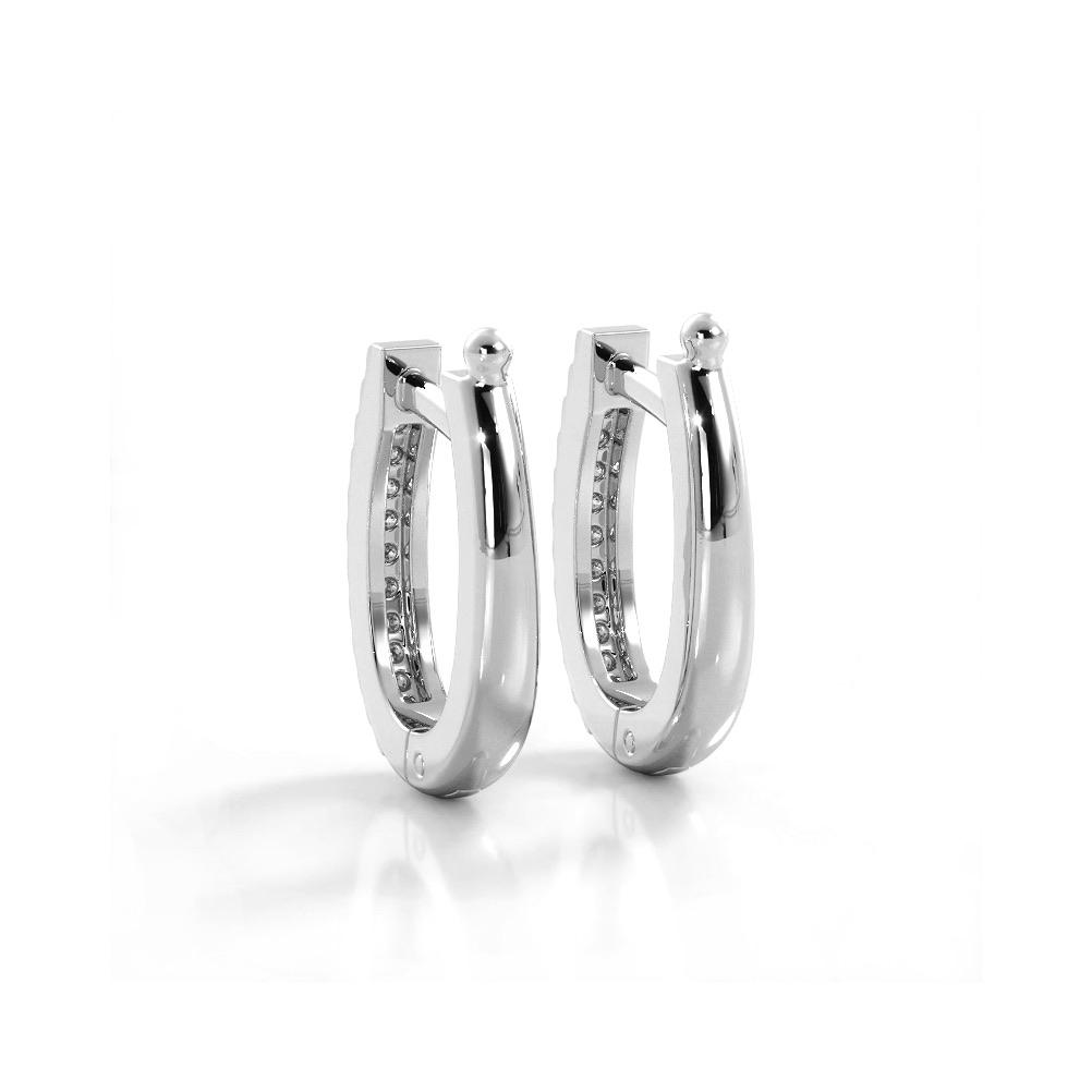 0.75 ctw. Classic Round Diamond Oval Hoop Earrings