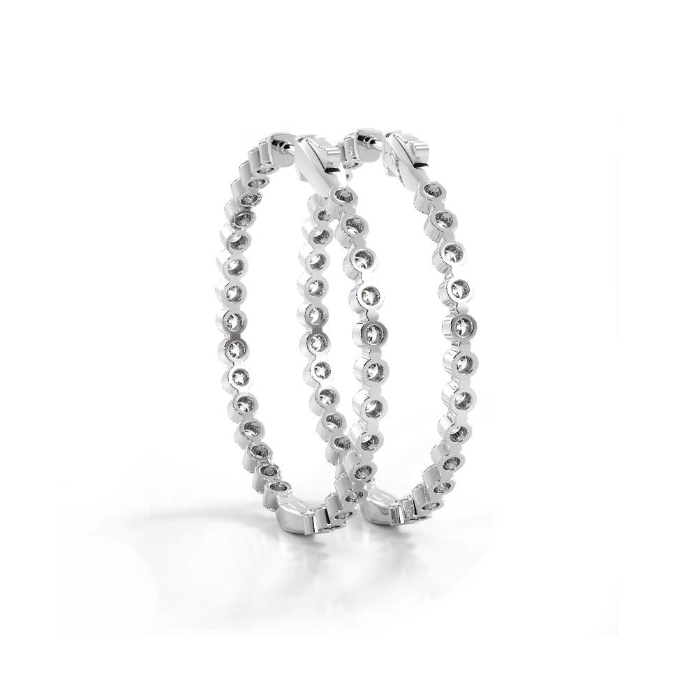 2.5 ct. Floating Diamond Large Hoop Earrings