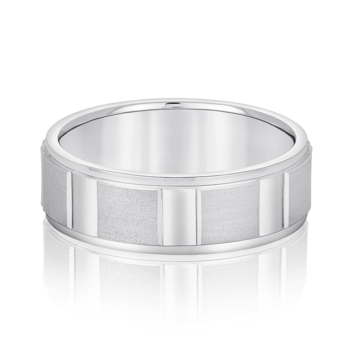 Men's Geometric Design Round Edge Band