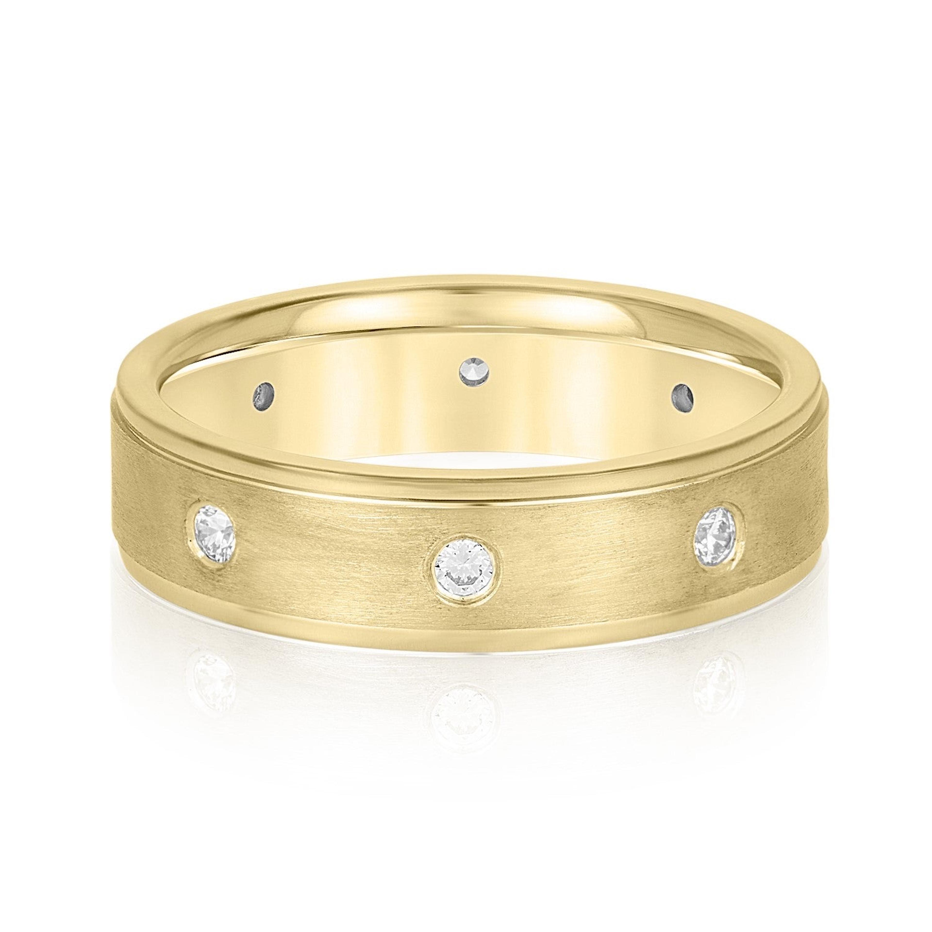 Bezel Set Diamond Men's Wedding Band