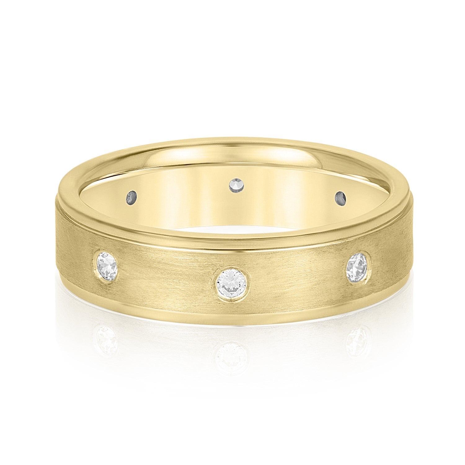 Bezel Set Diamond Men's Wedding Band