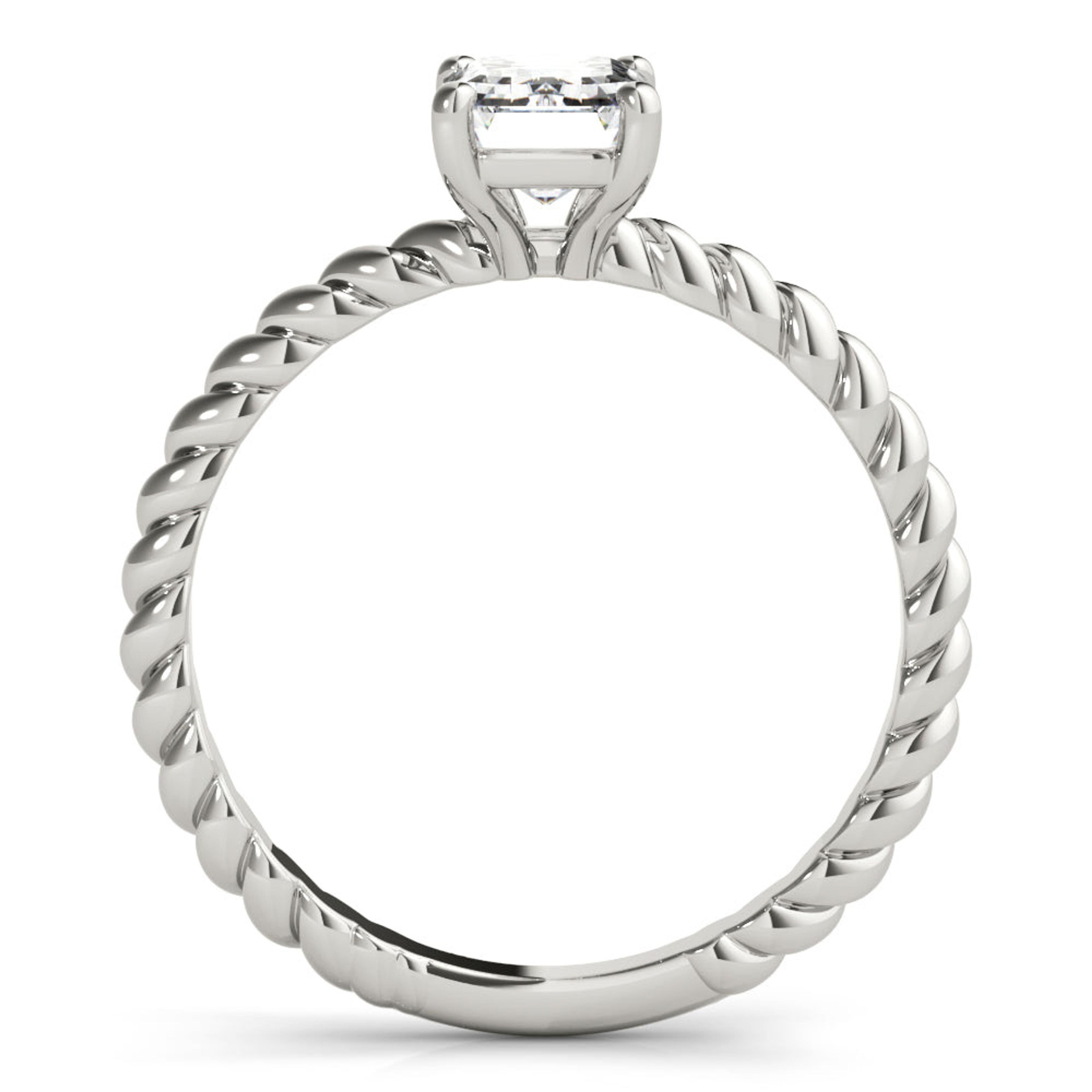 Eleanor Emerald Diamond Solitaire Engagement Ring