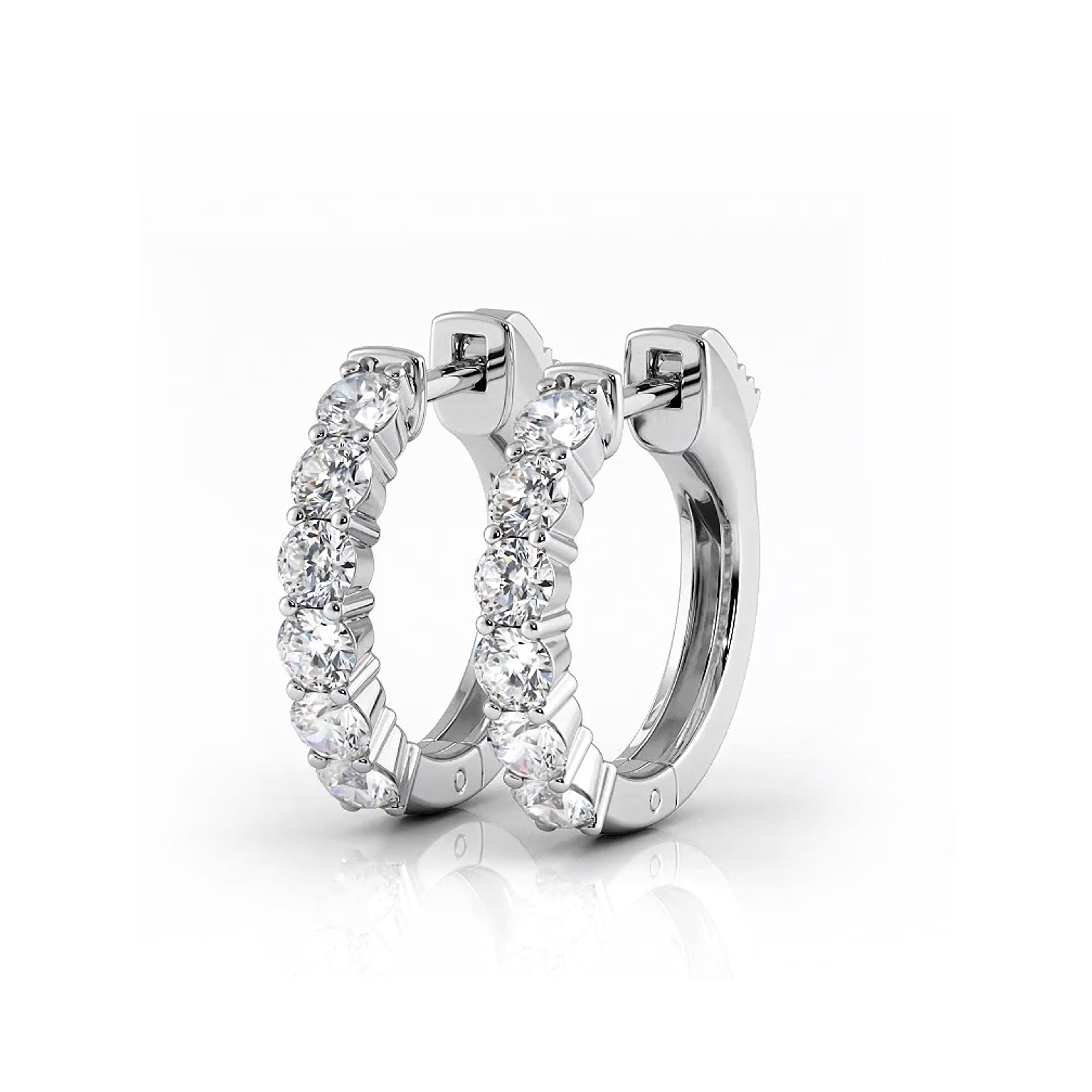 1.0 ctw. Common Prong Huggie Hoop Earrings