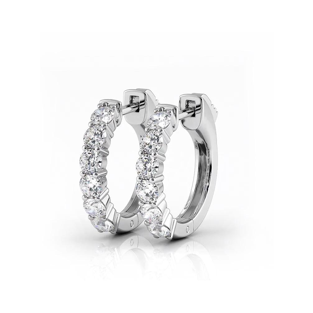 1.0 ctw. Common Prong Huggie Hoop Earrings