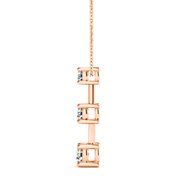 Graduated 1.00 ctw Diamond Three Stone Necklace Pendant-VIRABYANI