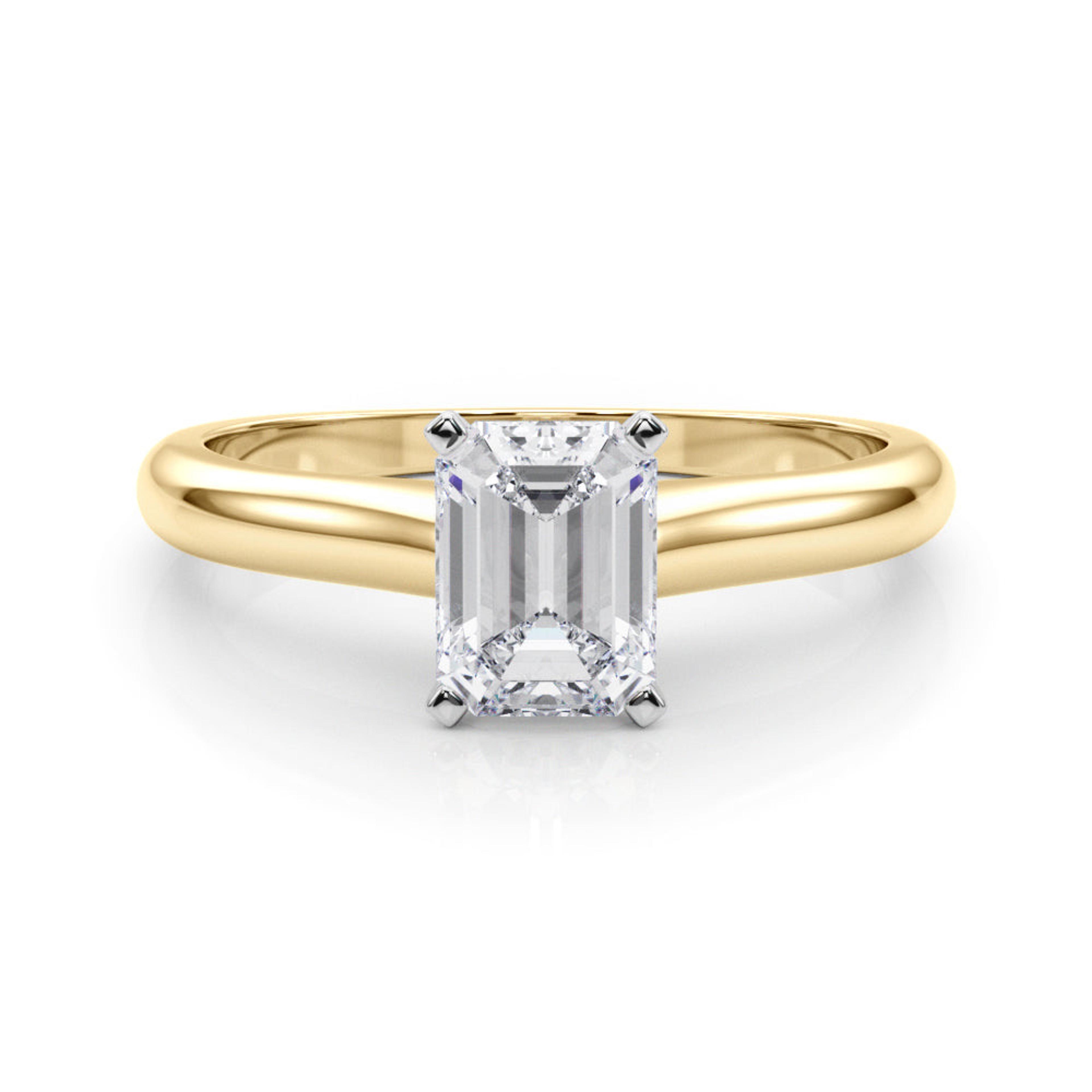 Isabella Emerald Lab Grown Diamond Solitaire Engagement Ring IGI Certified