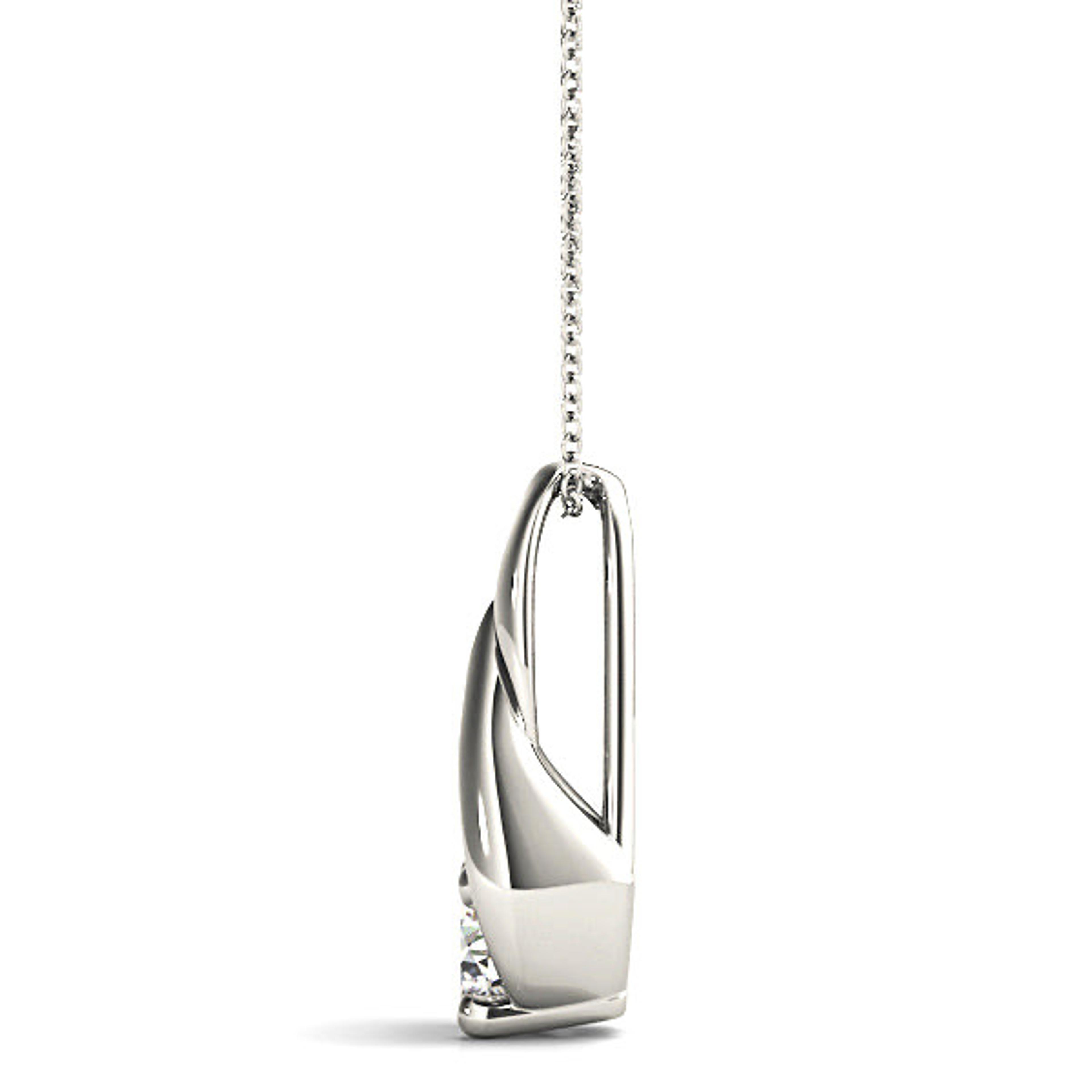 Tear Drop Round Diamond Solitaire Necklace Pendant-VIRABYANI