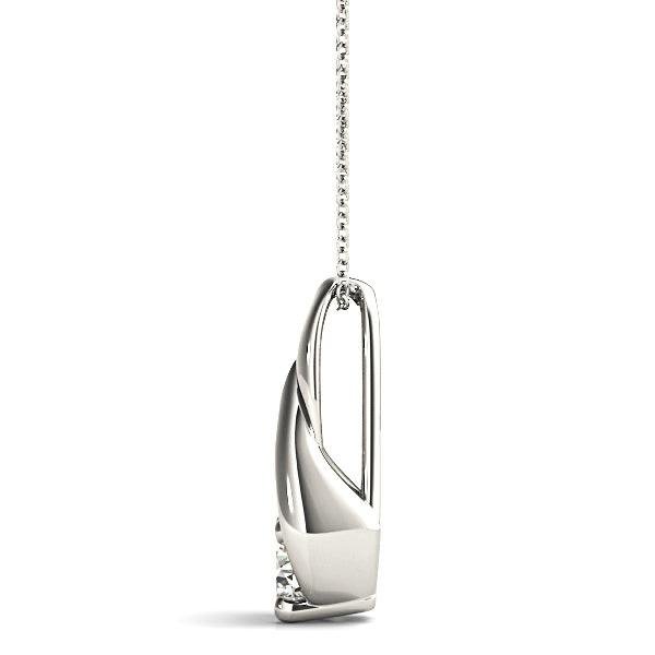 Tear Drop Round Diamond Solitaire Necklace Pendant-VIRABYANI