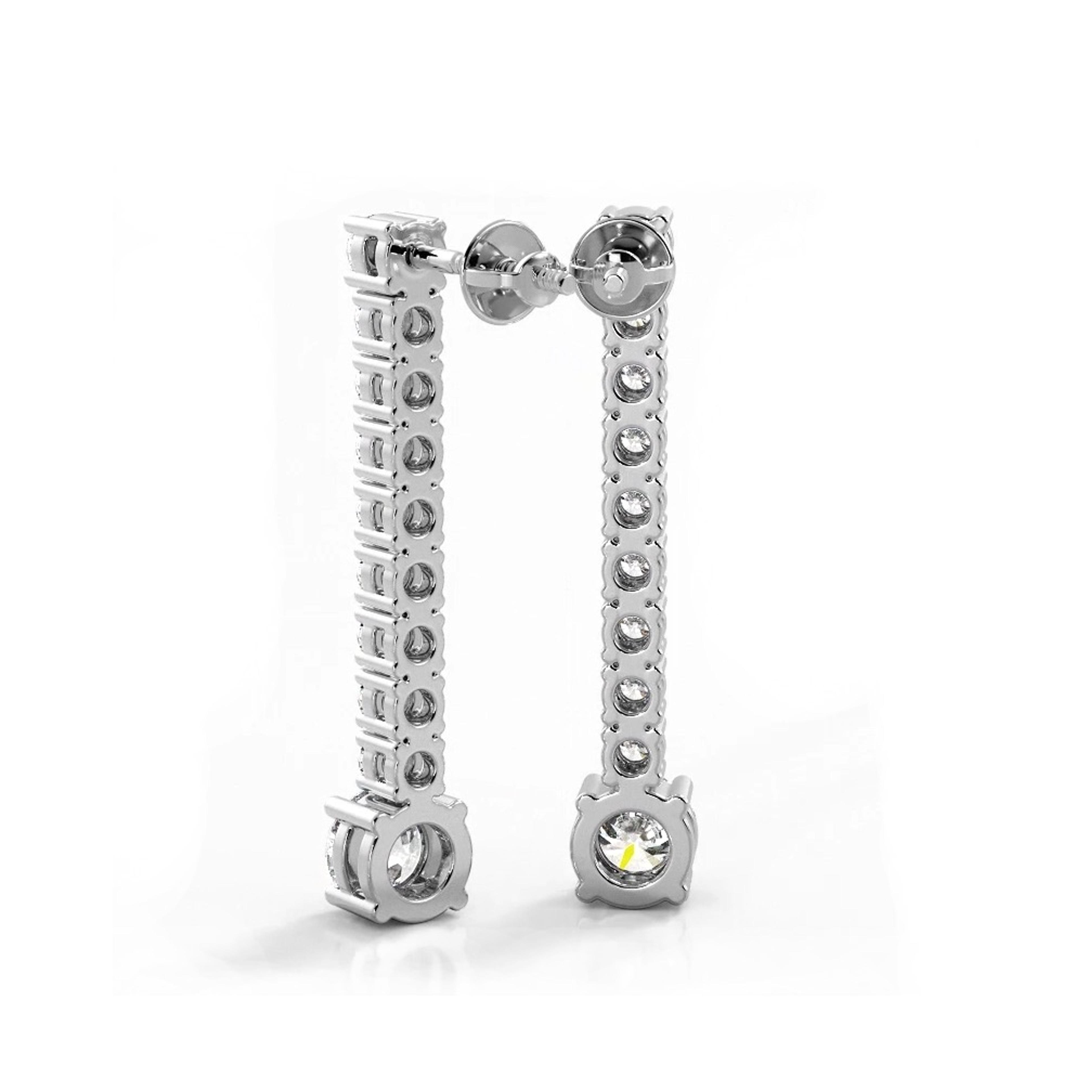 1.35 ctw. Round Diamonds Dangle Drop Earrings