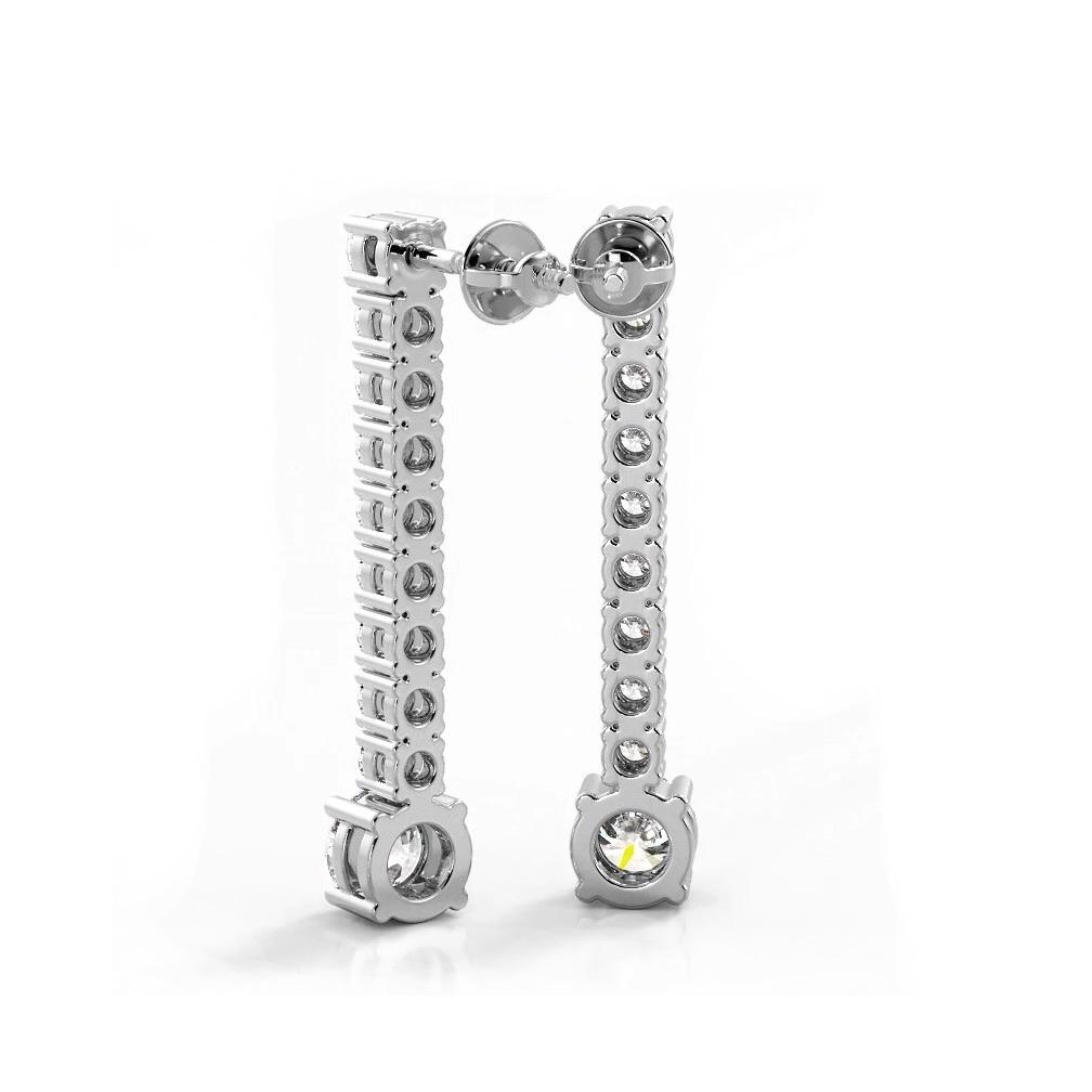 1.35 ctw. Round Diamonds Dangle Drop Earrings