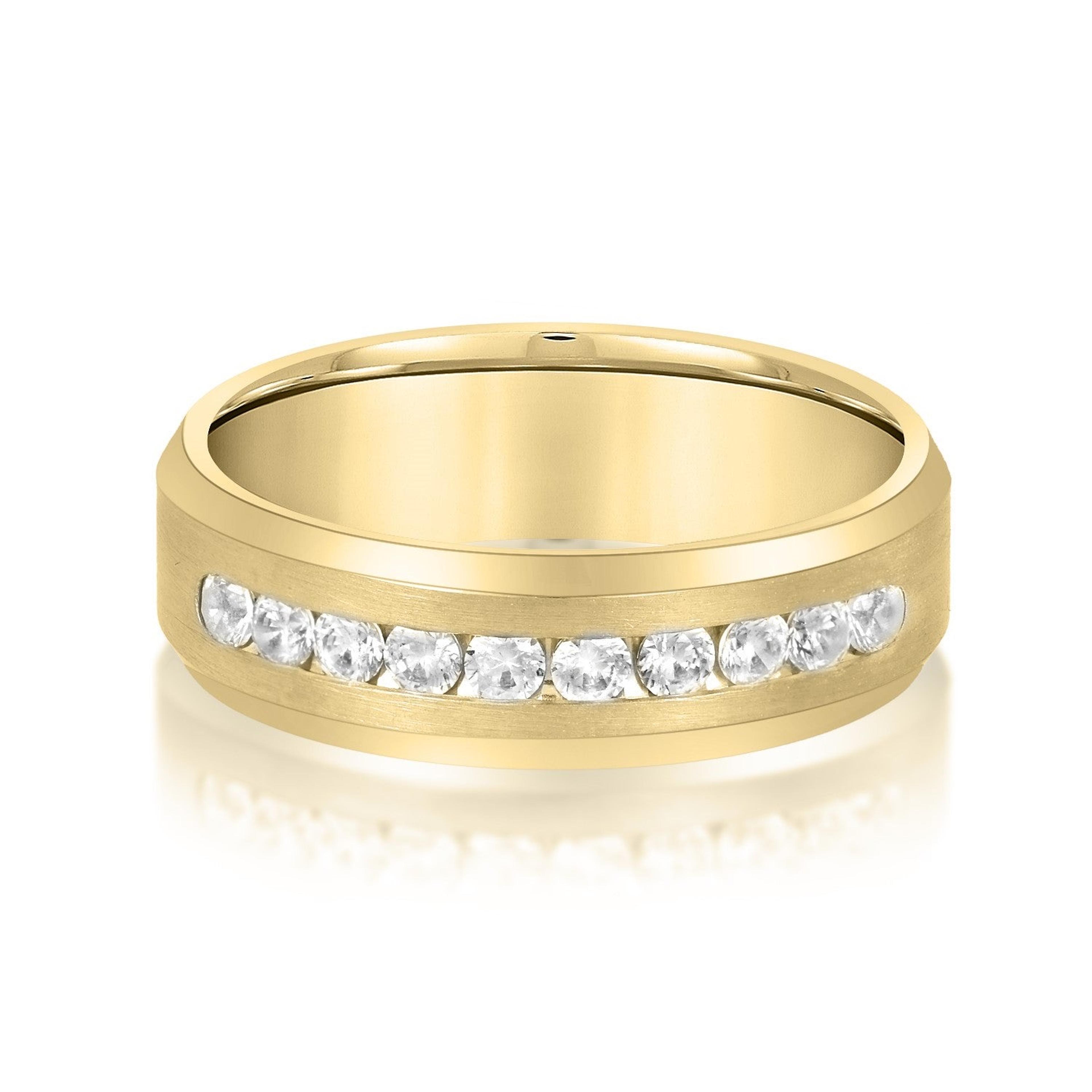 Beveled Channel Set Diamond Men's Band