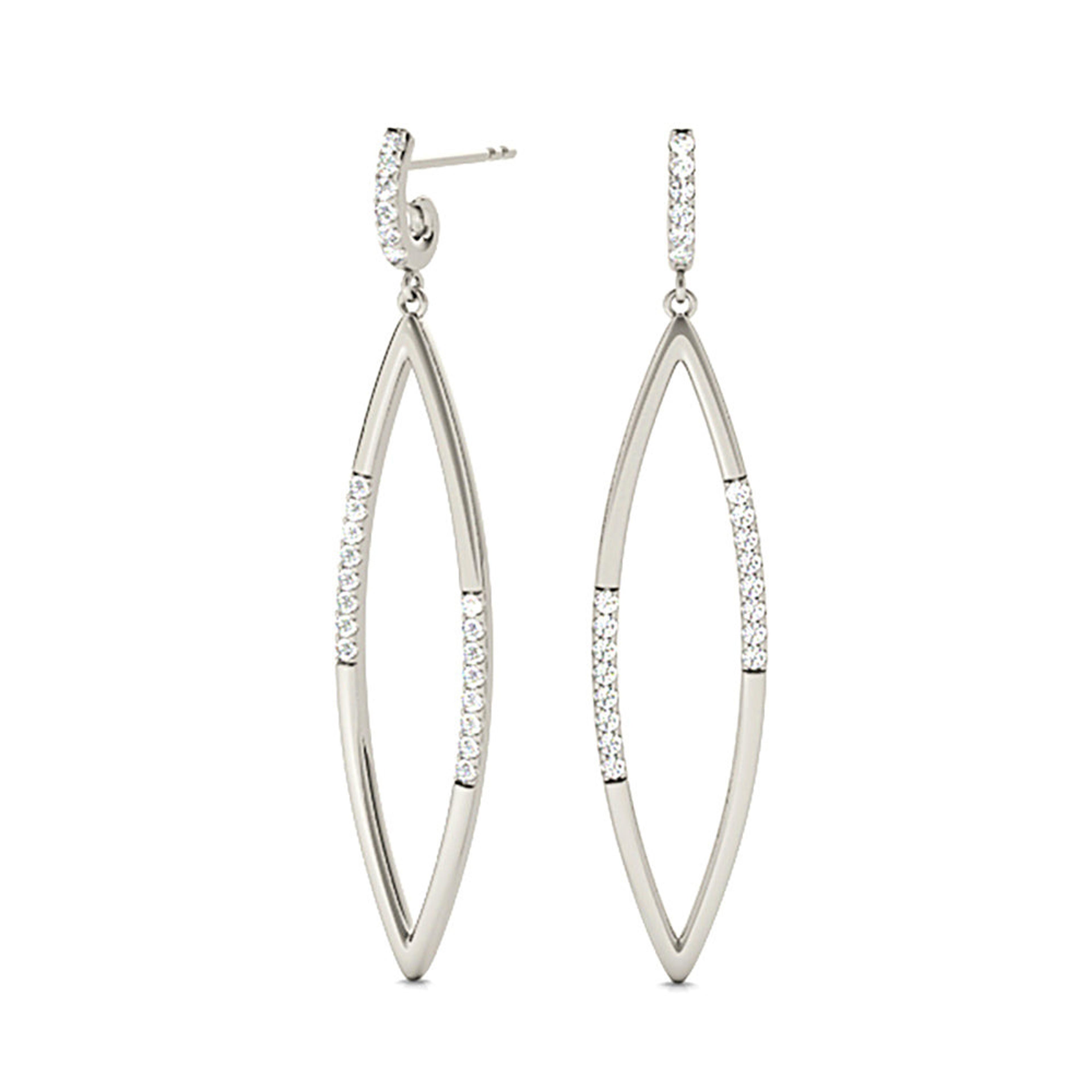 0.20 ctw Diamond Linear Drop Earrings-VIRABYANI
