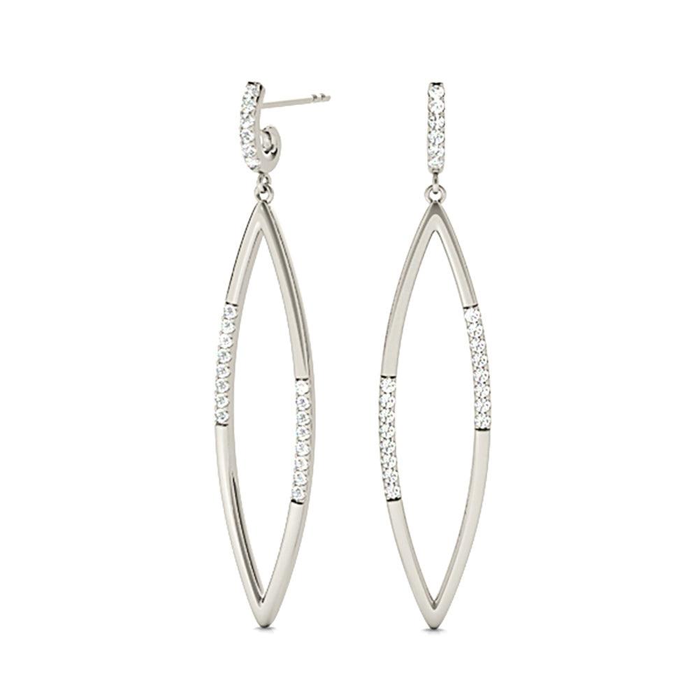 0.20 ctw Diamond Linear Drop Earrings-VIRABYANI