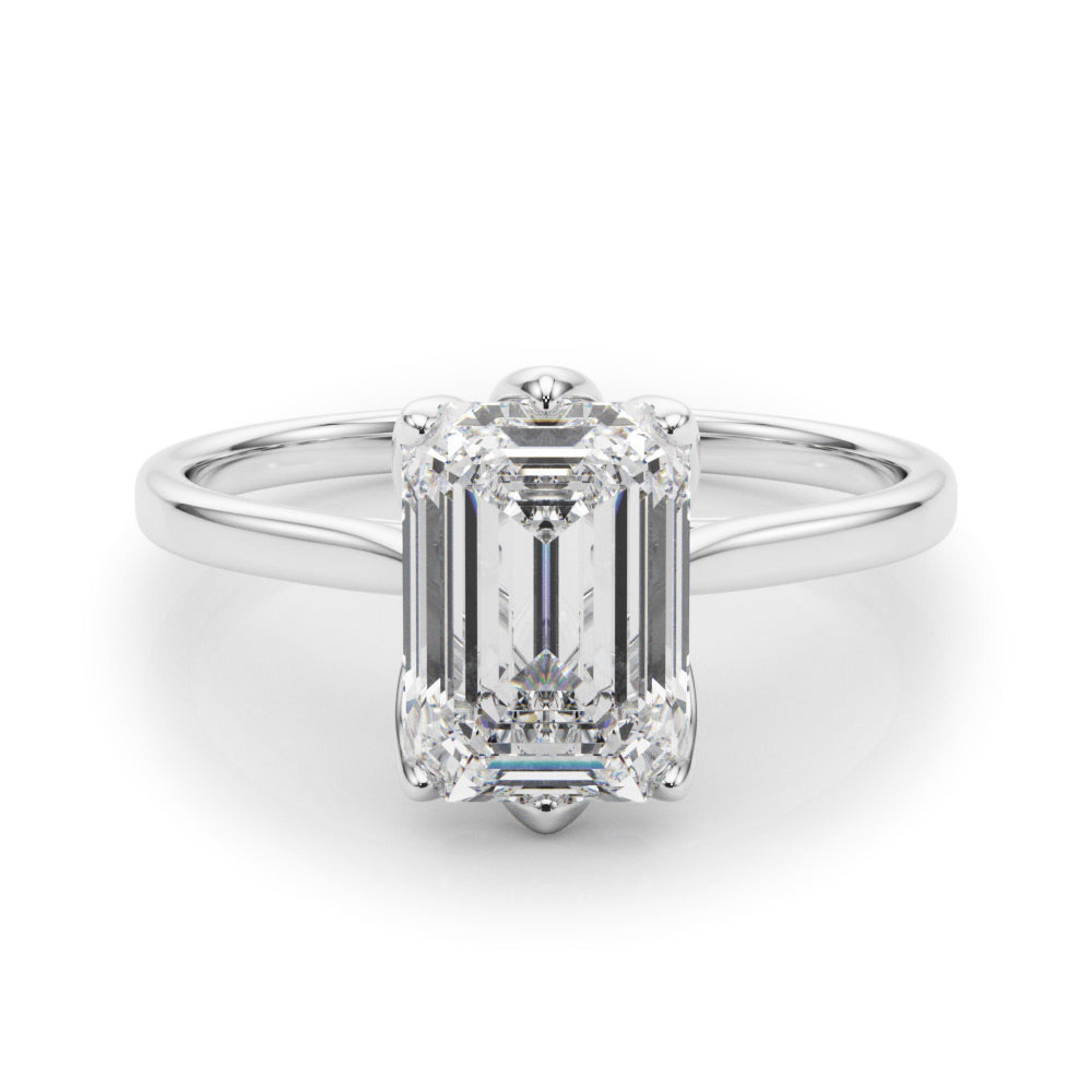 Esme Emerald Diamond Solitaire Engagement Ring