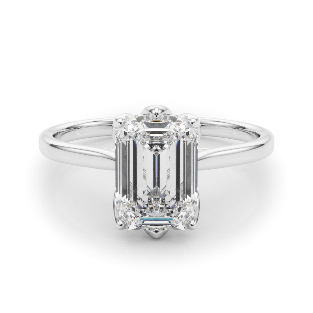 Esme Emerald Diamond Solitaire Engagement Ring