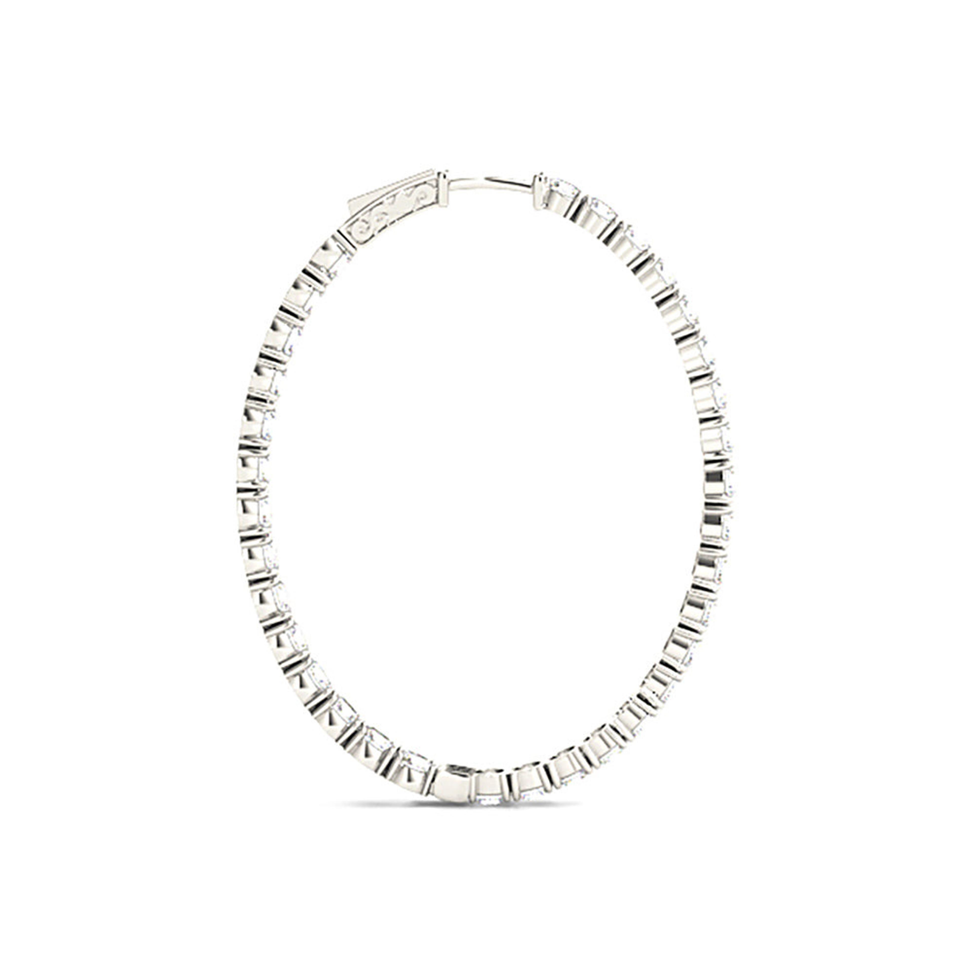 Classic 6.00 ctw Diamond Hoop Earrings Inside-Out Modern Style