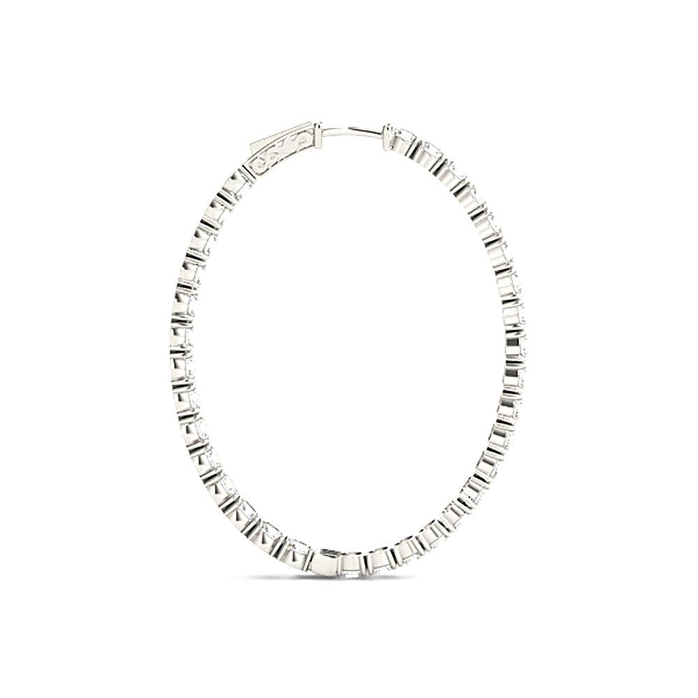 Classic 6.00 ctw Diamond Hoop Earrings Inside-Out Modern Style
