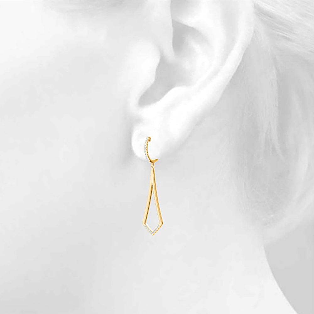0.20 ctw Diamond Modern Drop Earrings-VIRABYANI