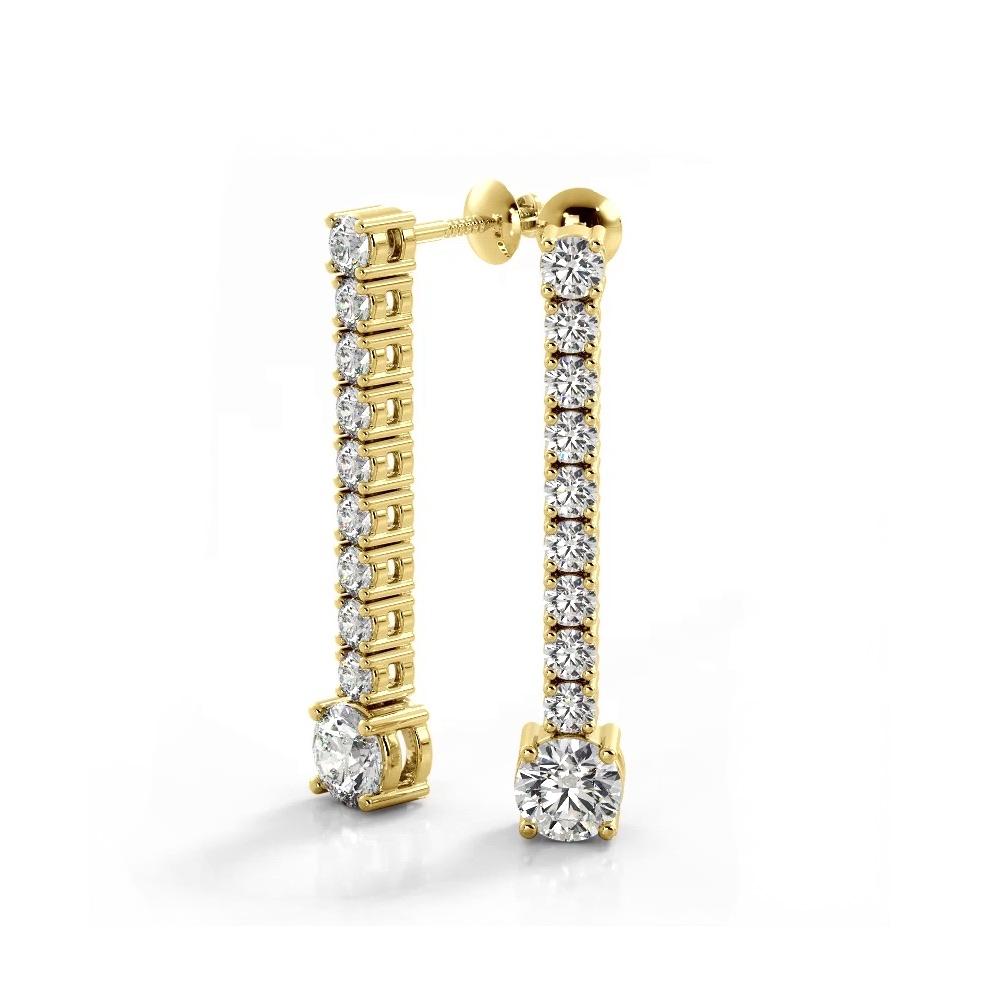 1.35 ctw. Round Diamonds Dangle Drop Earrings