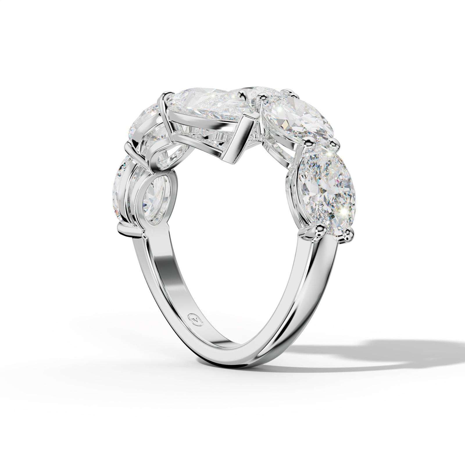 8.0 ct Oval and Pear Shape Diamond Open Wedding Band
