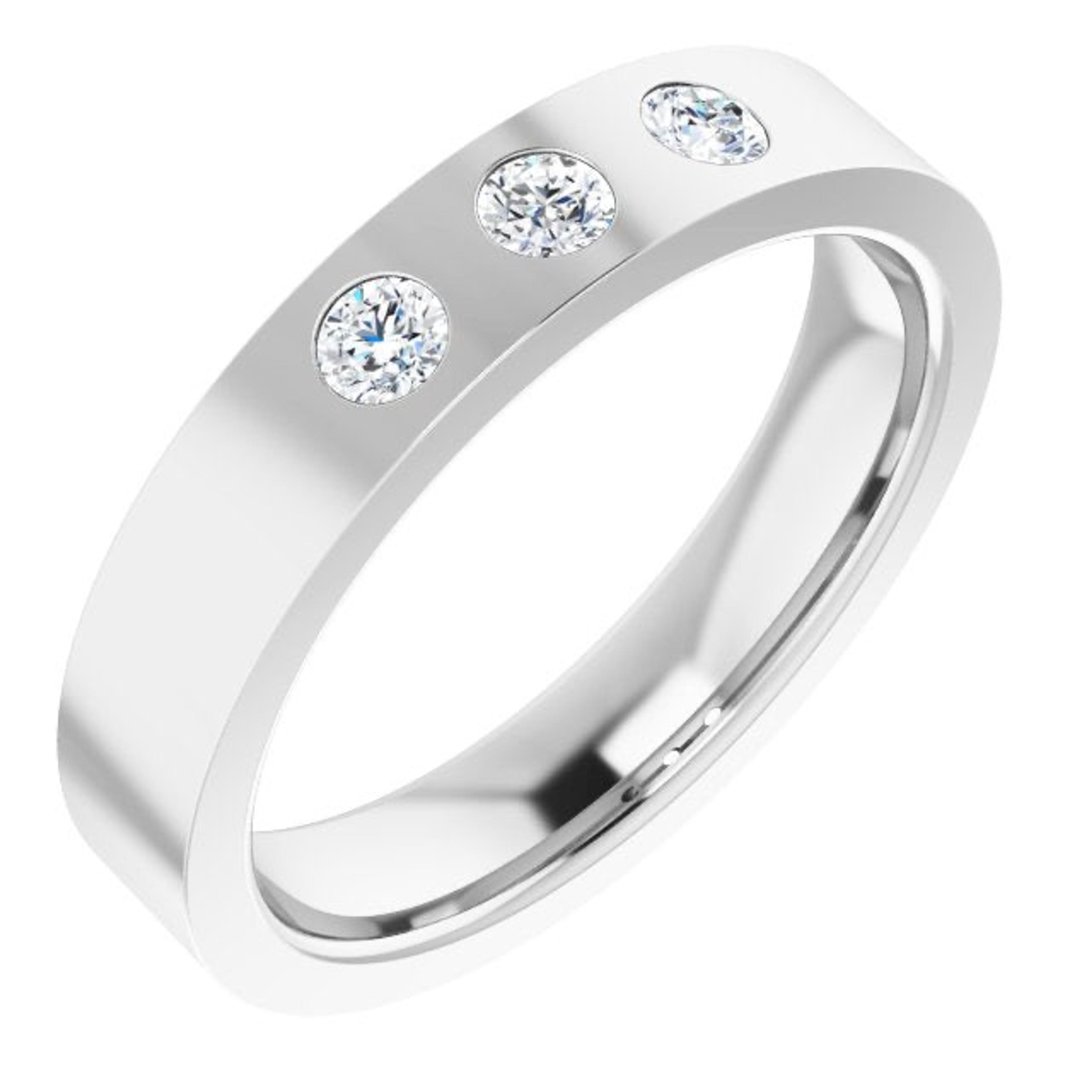 0.20 ctw Bezel Set Round Diamond Men's Ring-VIRABYANI
