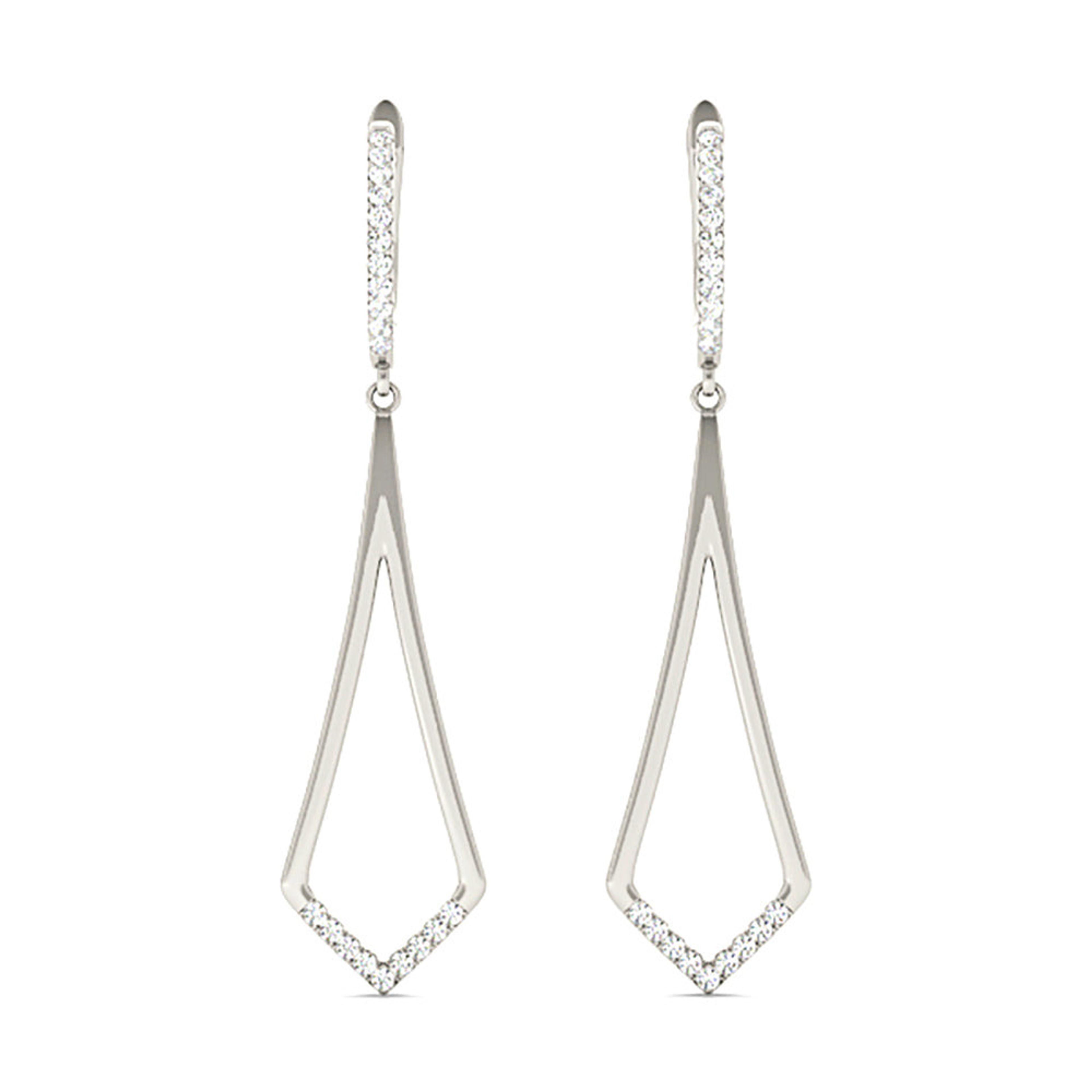 0.20 ctw Diamond Modern Drop Earrings-VIRABYANI