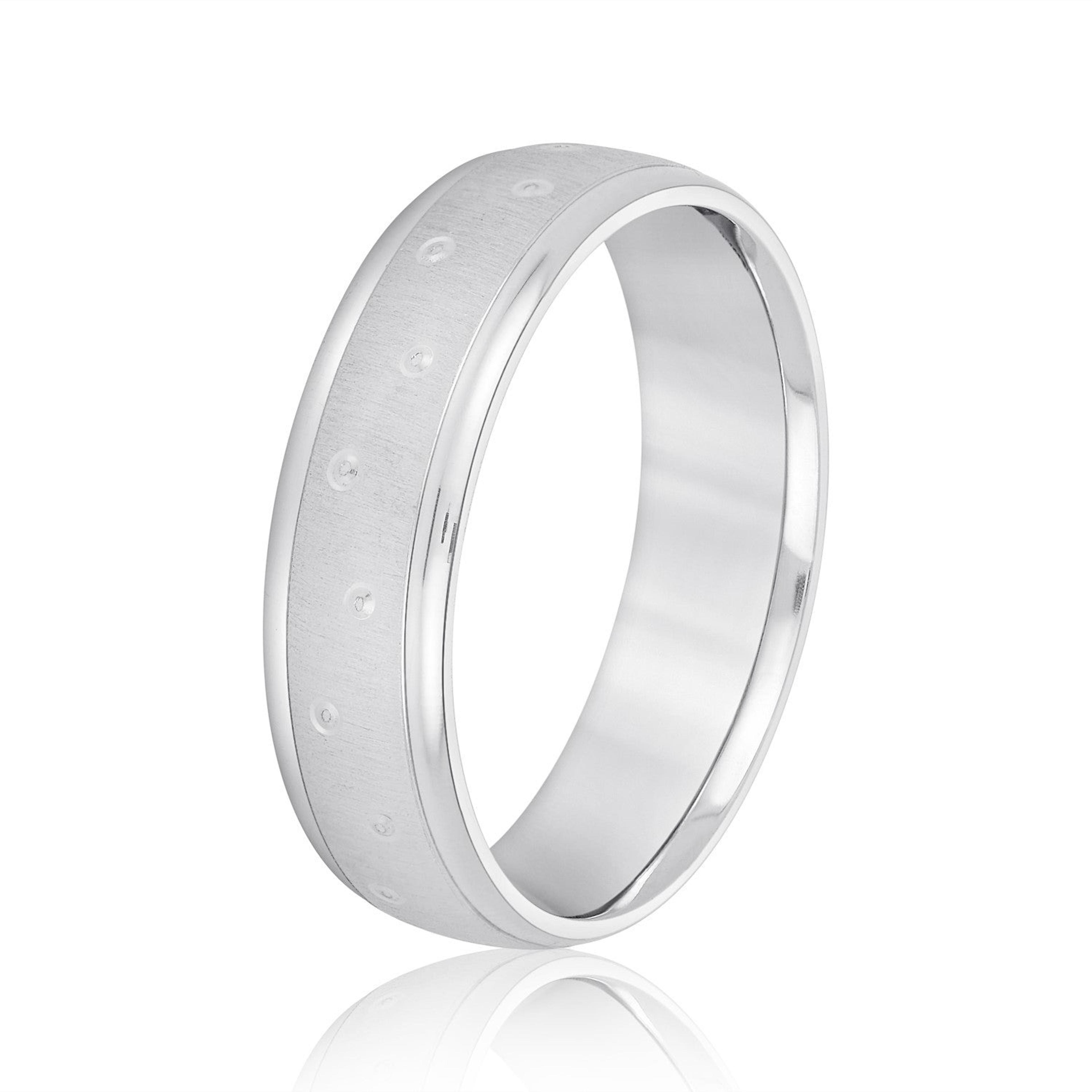 Men's Dots Pattern Wedding Band