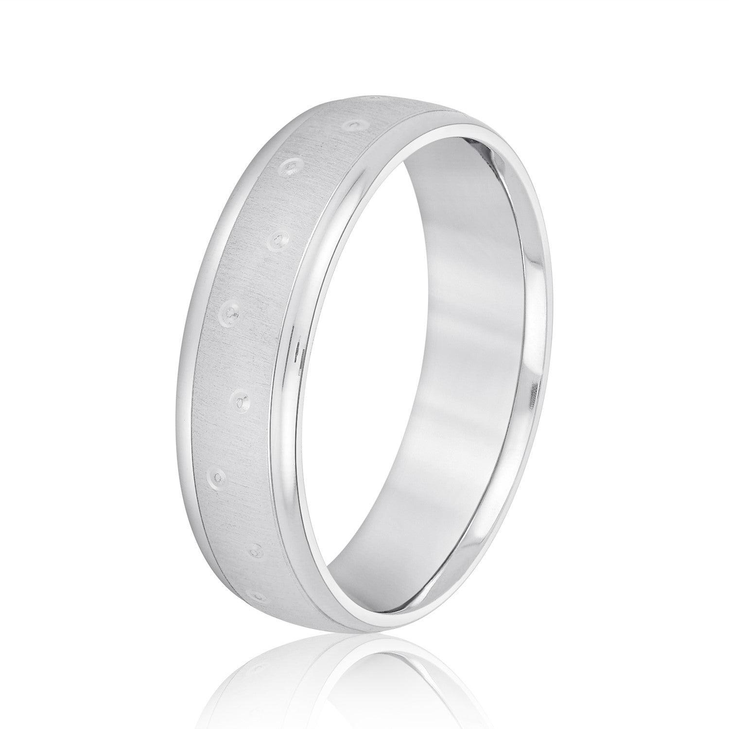 Men's Dots Pattern Wedding Band