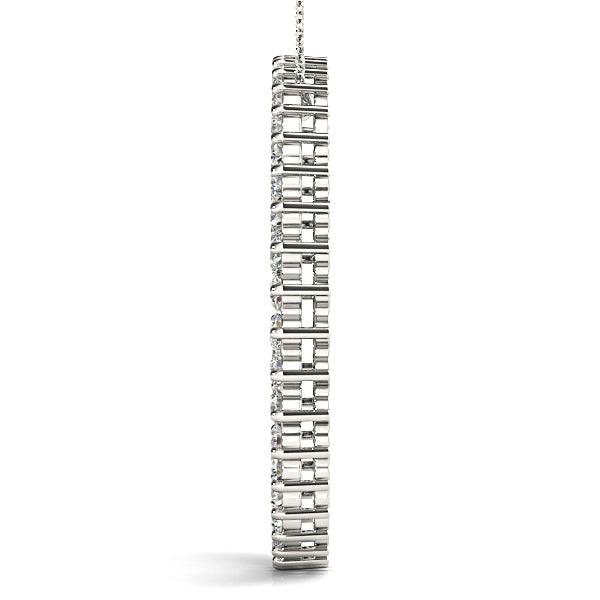 2.17 ctw Diamond Double Circle Necklace Pendant-VIRABYANI