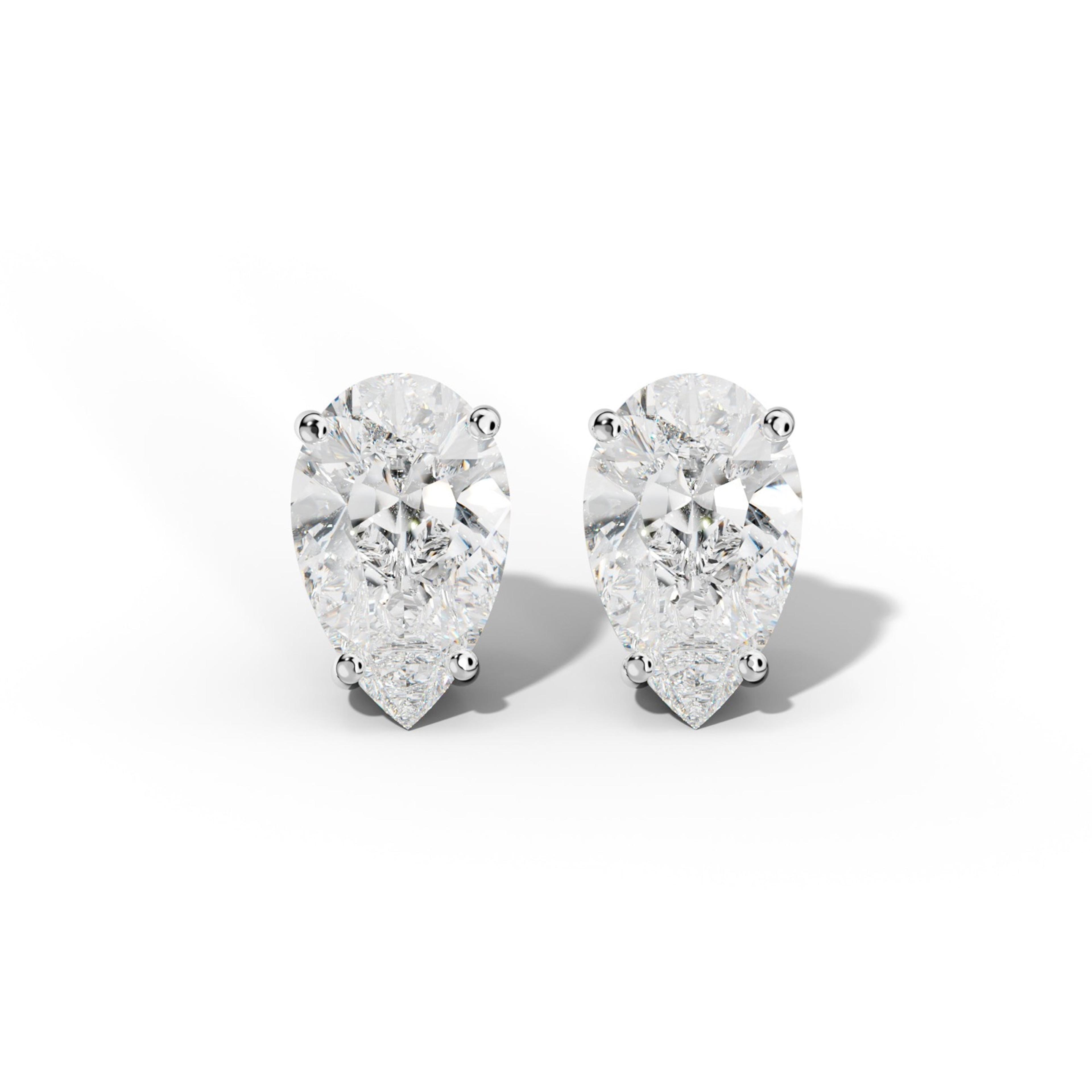 Classic Pear Shape Diamond Stud Earrings