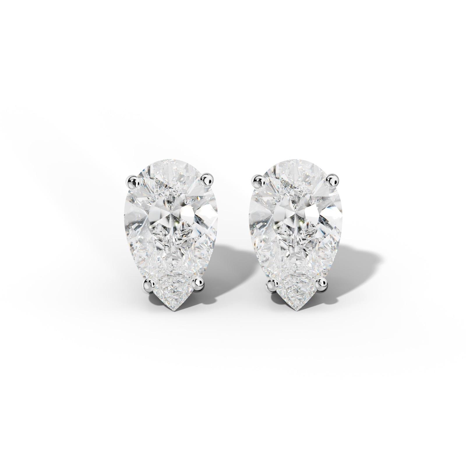 Classic Pear Shape Diamond Stud Earrings