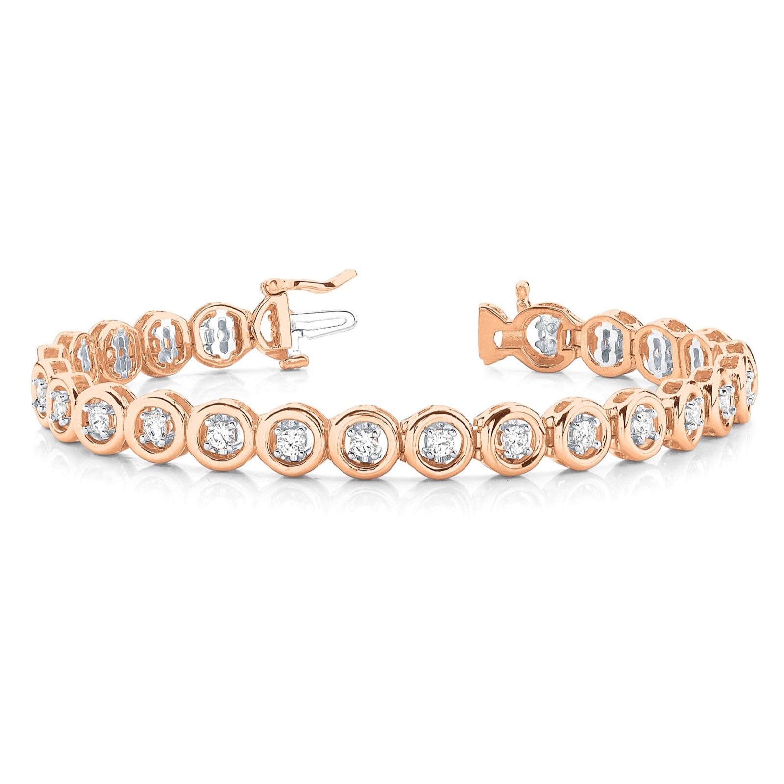 1.50 ctw Round Diamond Tennis Bracelet Four Prong Set-VIRABYANI