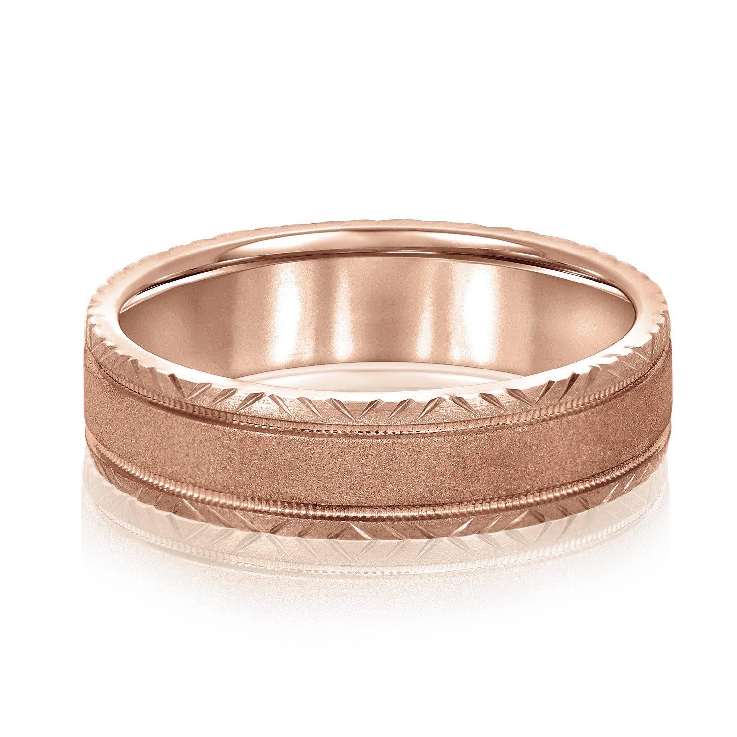 Men's Carved Edge Design Band