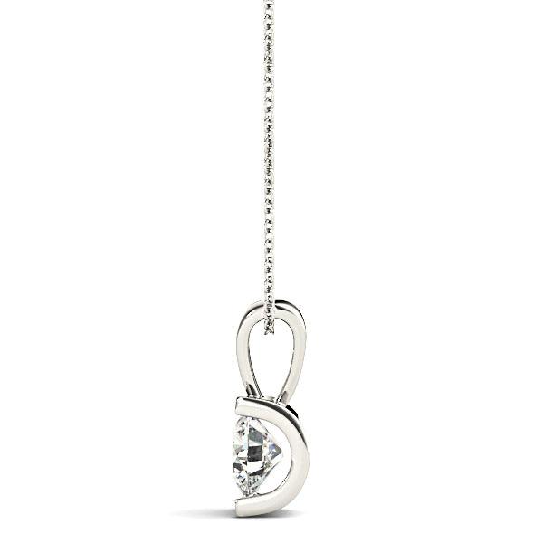 Bar Set Round Diamond Solitaire Necklace Pendant-VIRABYANI