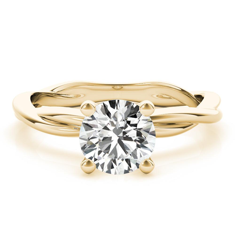 Twisted Vine Round Diamond Solitaire Engagement Ring